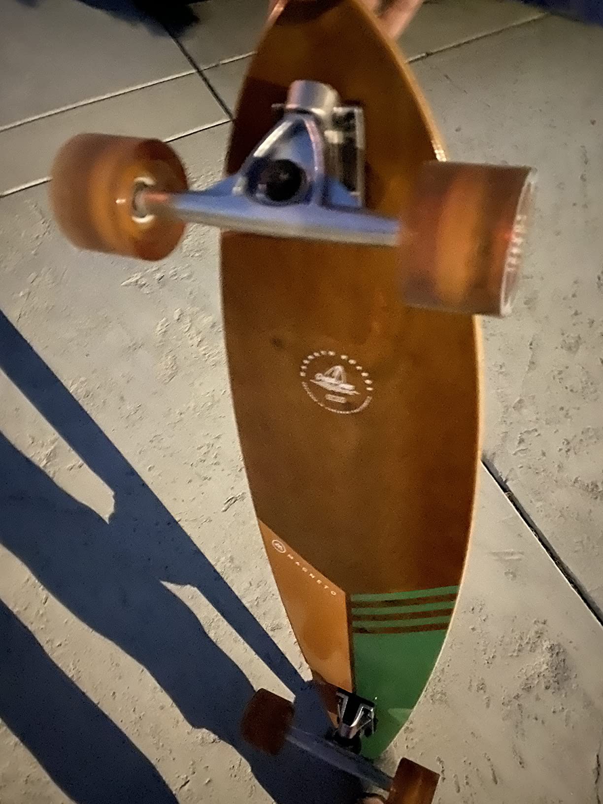 Magneto 40 Inch Pintail Longboard Skateboard | Dark Stained Hard Maple Core Long Board Deck | Cruiser Skateboards, Carver, Freestyle | Skateboard for Adults Teenagers Men Women | Free Skate Tool customer photo 1