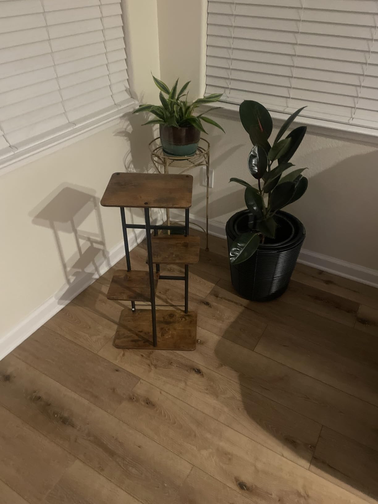 LINZINAR Plant Stand Indoor 4 Tier Metal Corner Tall Flower Shelf customer photo 2