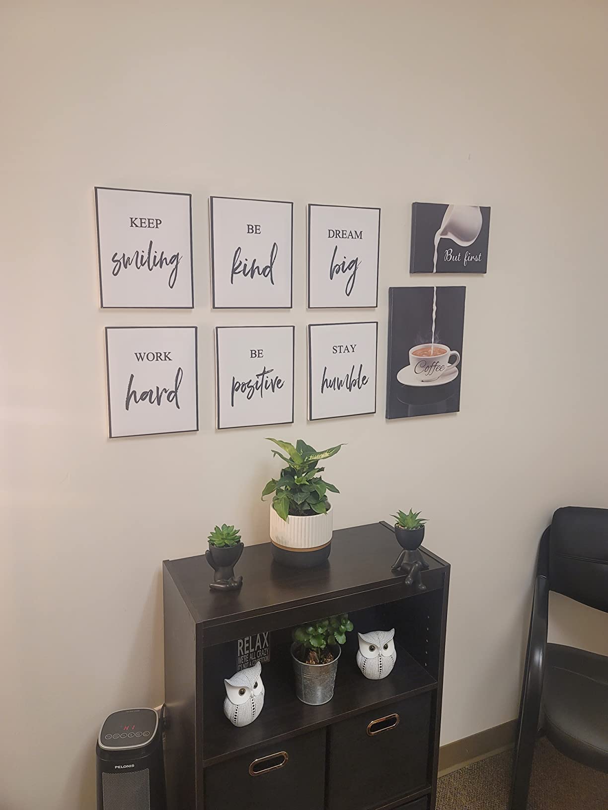 Inspirational Wall Art, Framed Motivational Canvas Wall Art Positive Quote for Living Room Bedroom Office, Stretched Ready to Hang (Set of 6, 8X10in, Framed) customer photo 1