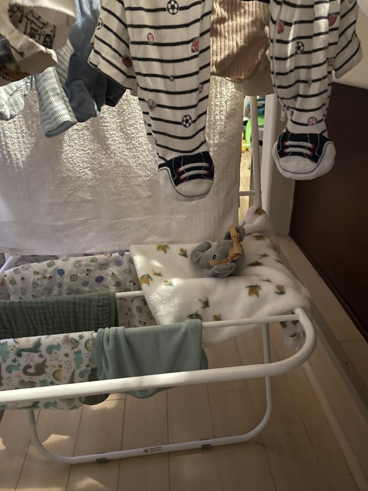 SONGMICS Clothes Drying Rack, Foldable Space-Saving Steel Laundry Rack customer photo 1