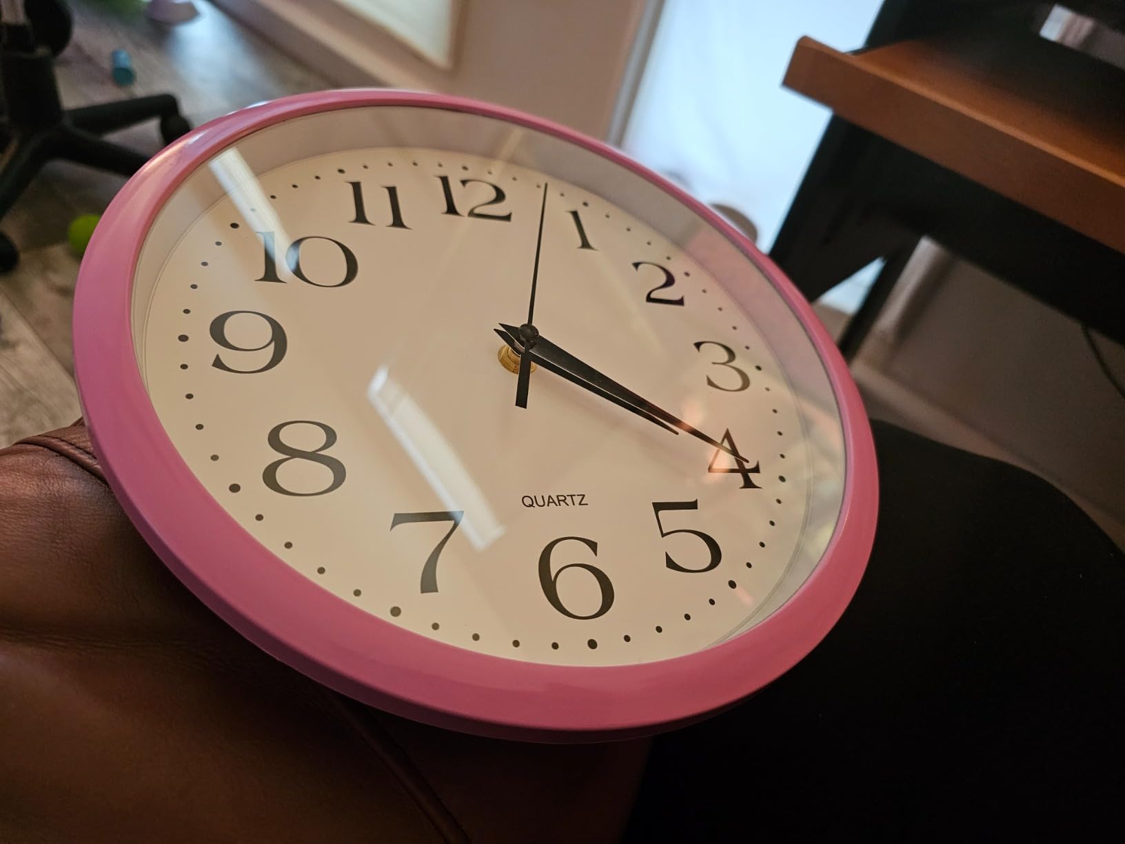 Bernhard Products Red Wall Clock Silent Non Ticking - 12 Inch Quality Quartz Battery Operated Round Easy to Read customer photo 2