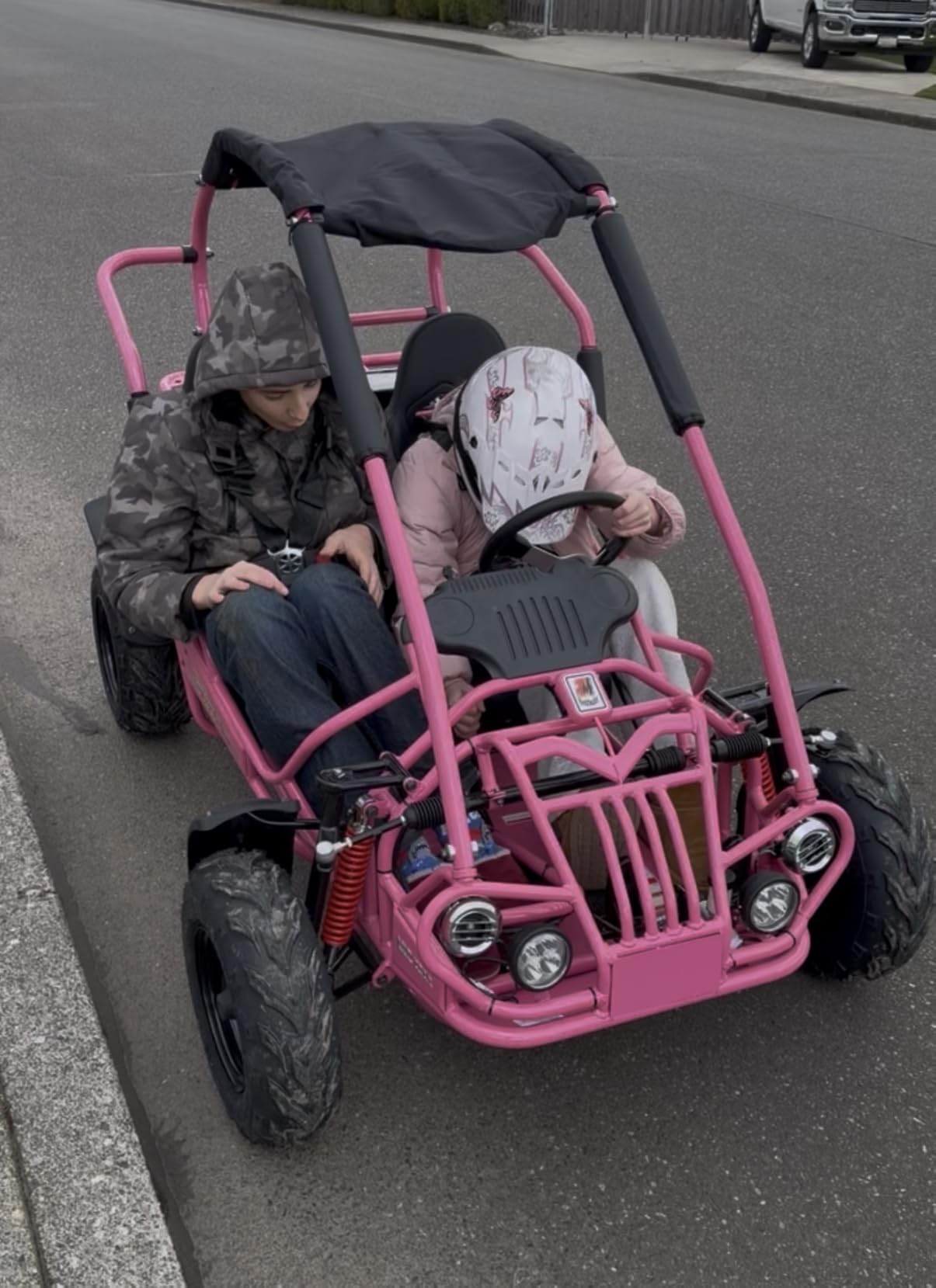 TRAILMASTER Mid XRX/R - Deluxe Go Kart Buggy with Reverse, Full roll cage and Safety Harness, Ages 10 and up, 196 CC Electric Start. (Red) customer photo 2