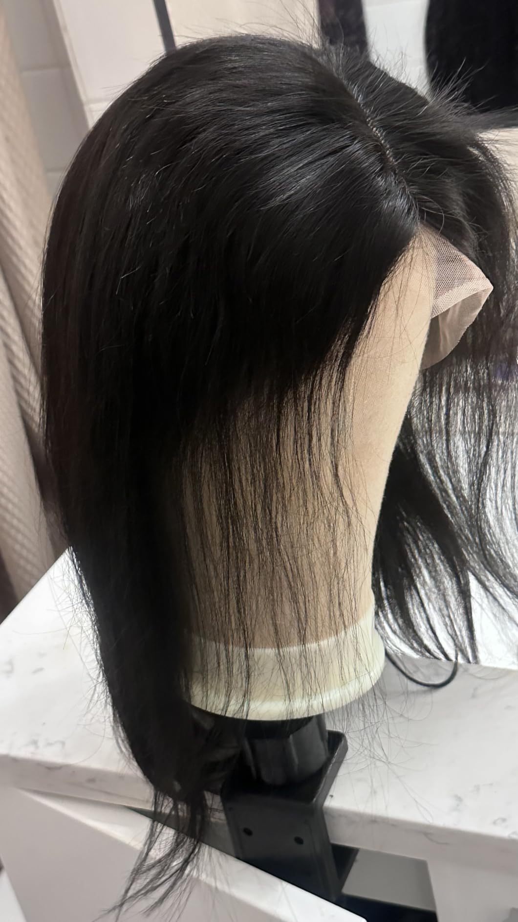 Bob Wig Human Hair 13X4 Lace Front Wigs Human hair 150% Density Short Straight Frontal Bob Wig HD Transparent Lace Frontal wigs Pre Plucked for Women Glueless Wigs With Baby Hair Natural black 10 Inch customer photo 2