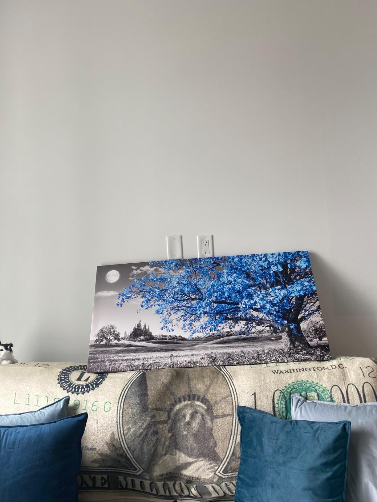 Large Canvas Wall Art Set - Blue Aurora Scenery Paintings for Living Room, Bedroom & Office - Modern Canvas Art Prints Ready to Hang - 5 Piece Set customer photo 2