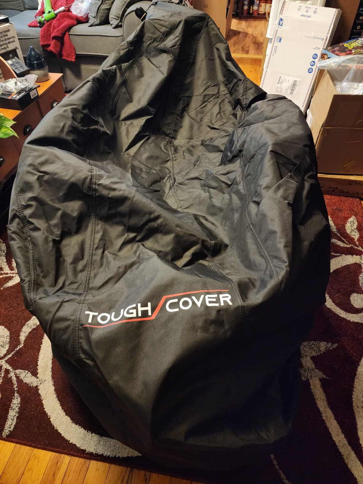 Tough Cover Snowmobile Cover, Premium 600D, XL Fit, Black | Heavy-Duty Waterproof Fabric, Elastic Hem And Locking Buckles customer photo 1