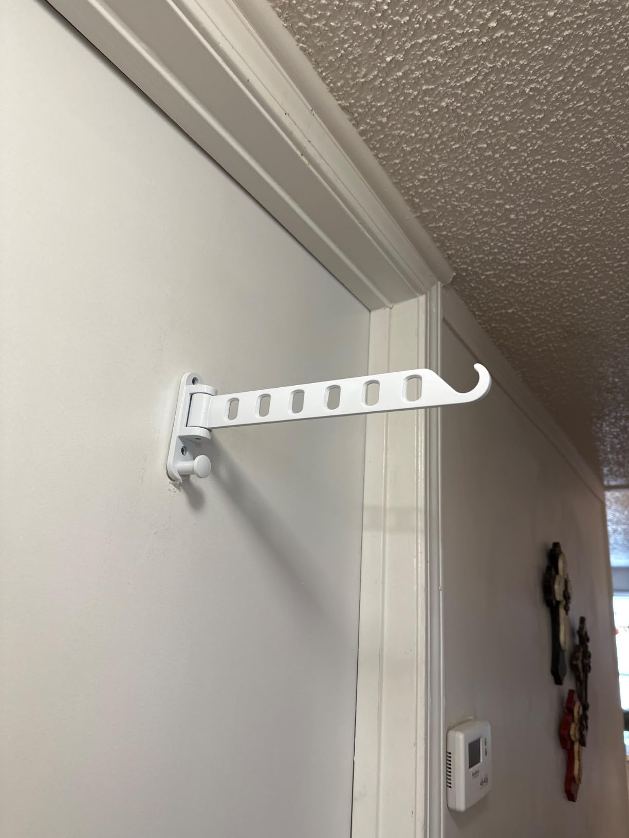 JOOM Wall Mounted Clothes Drying Rack, 13-Inch Foldable Arm, White 1 Pack | with 6 Hanger Slots, Space-Saving Aluminum Laundry Hanger That Folds Flat for Laundry Room, Closet, Bathroom, Dorm or RV customer photo 1