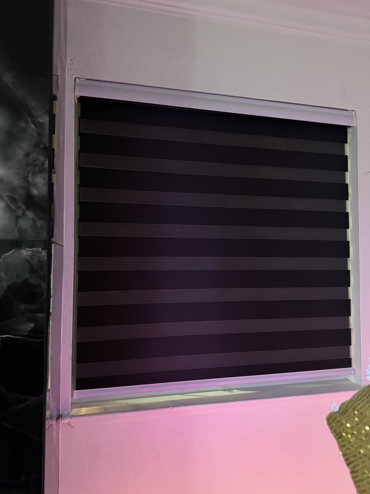LUCKUP Cordless Zebra Blinds Roller Shades for Window-Dual Layer Sheer Blinds Light Control with Valance Day Night Privacy Light Filtering Fabric, 38