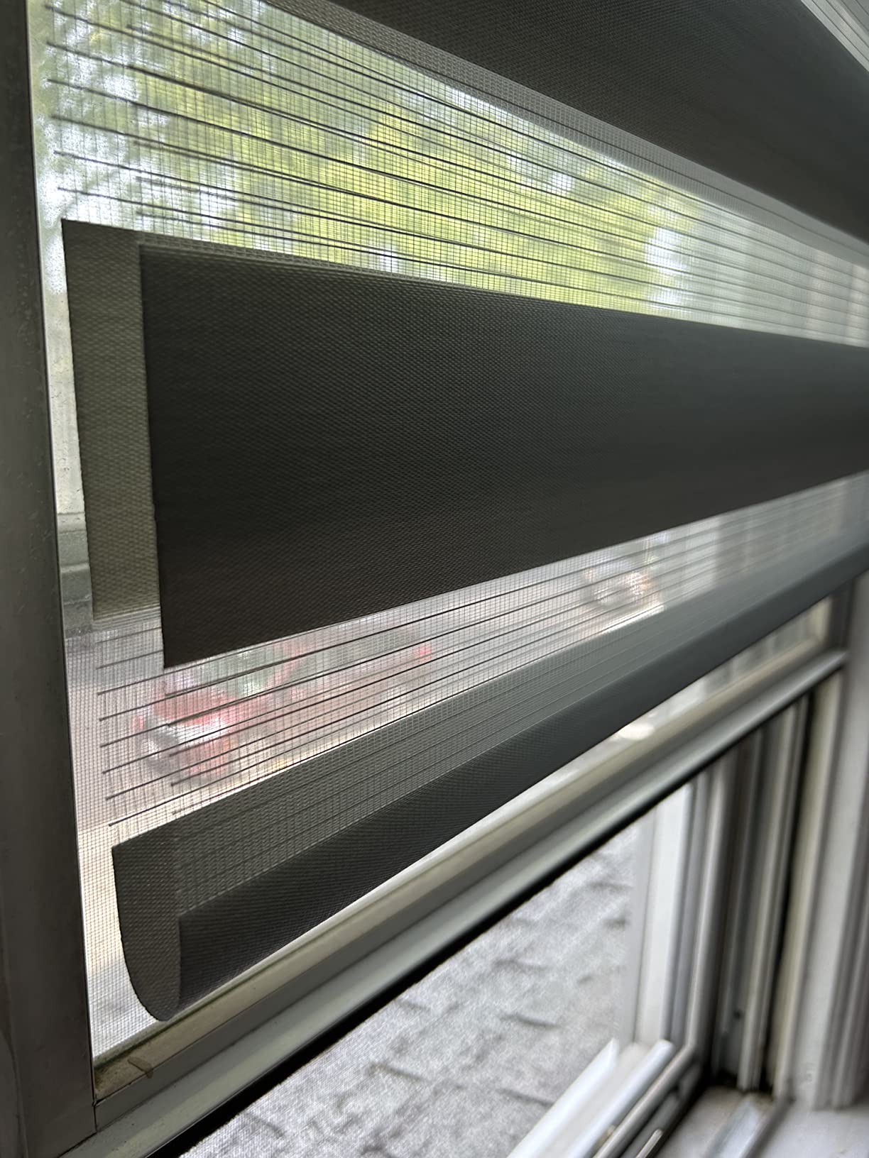 Changshade Custom Cordless Zebra Blinds for Windows, Modern Dual Layer Zebra Blinds with Light Filtering & Privacy Control,Easy Install Zebra Blinds for Indoor Windows,(Custom Size,Black) customer photo 1