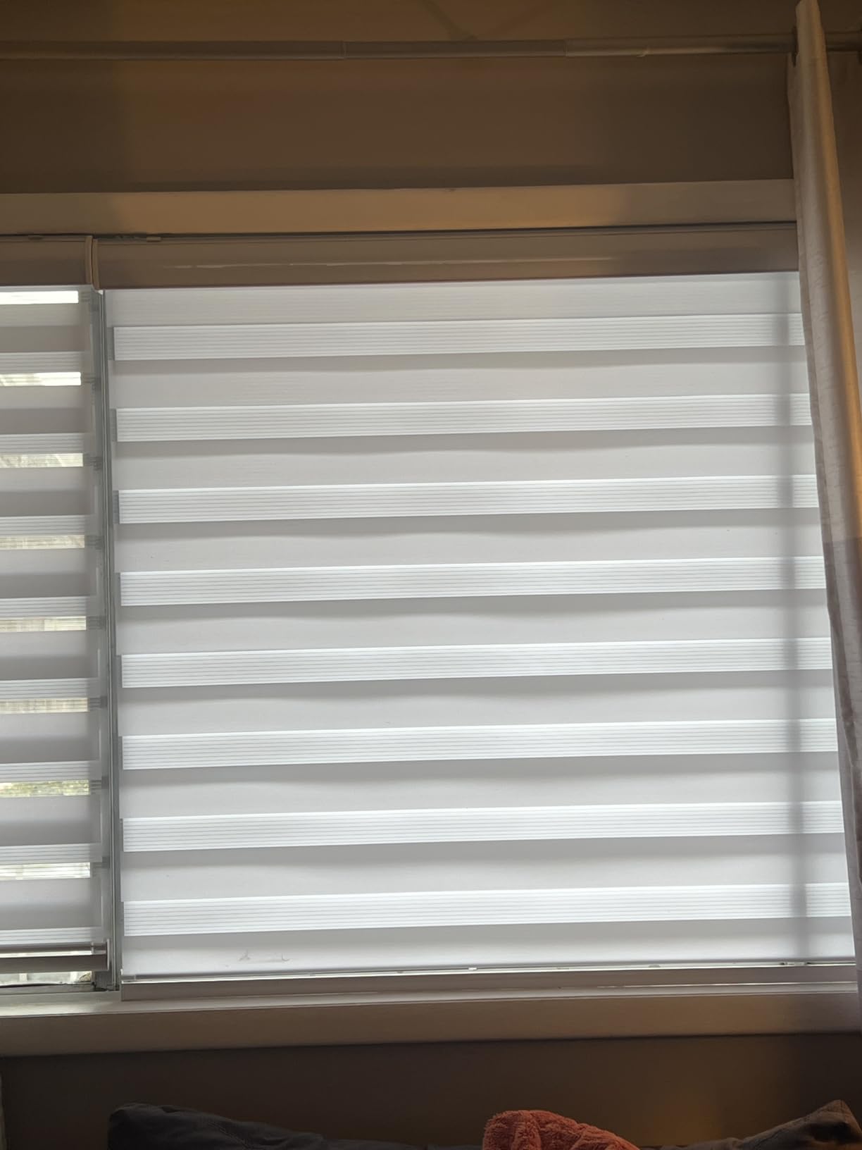 Changshade Custom Cordless Zebra Blinds for Windows, Modern Dual Layer Zebra Blinds with Light Filtering & Privacy Control,Easy Install Zebra Blinds for Indoor Windows,(Custom Size,Black) customer photo 2