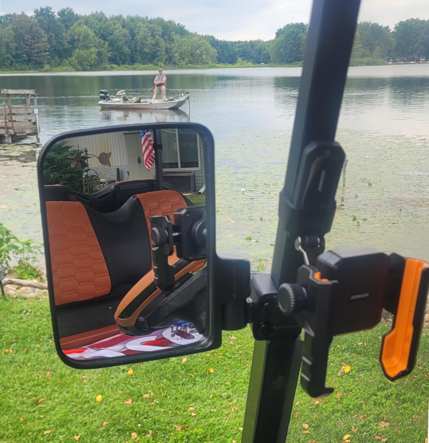 10L0L Golf Cart Mirror for Yamaha Club Car EZGO No Drilling Side Mirrors | 180° Rotation Foldable Rear View Mirrors, HD Shatterproof Glass, Easy Install for DS/Precedent/TXT/RXV and Other Carts customer photo 2