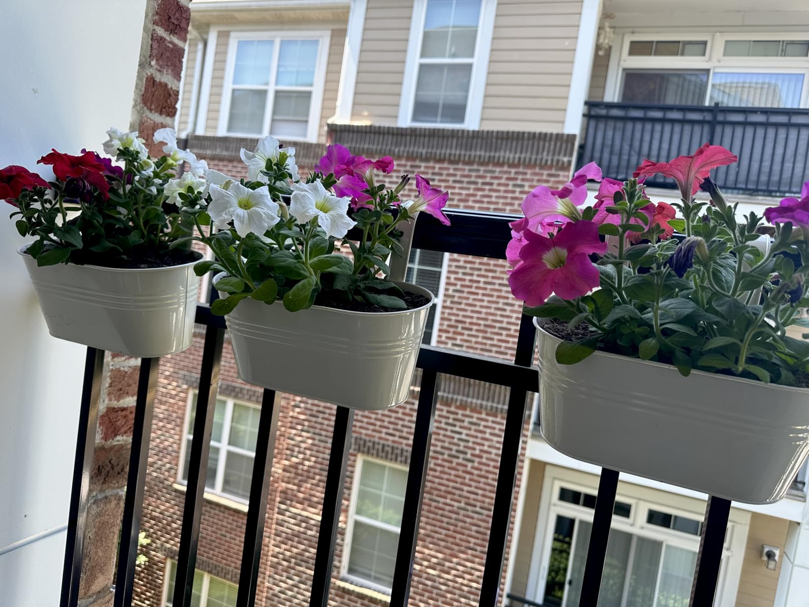 11 Inch Railing Planter Box, 3 Pack Metal Hanging Planters with Hooks customer photo 1