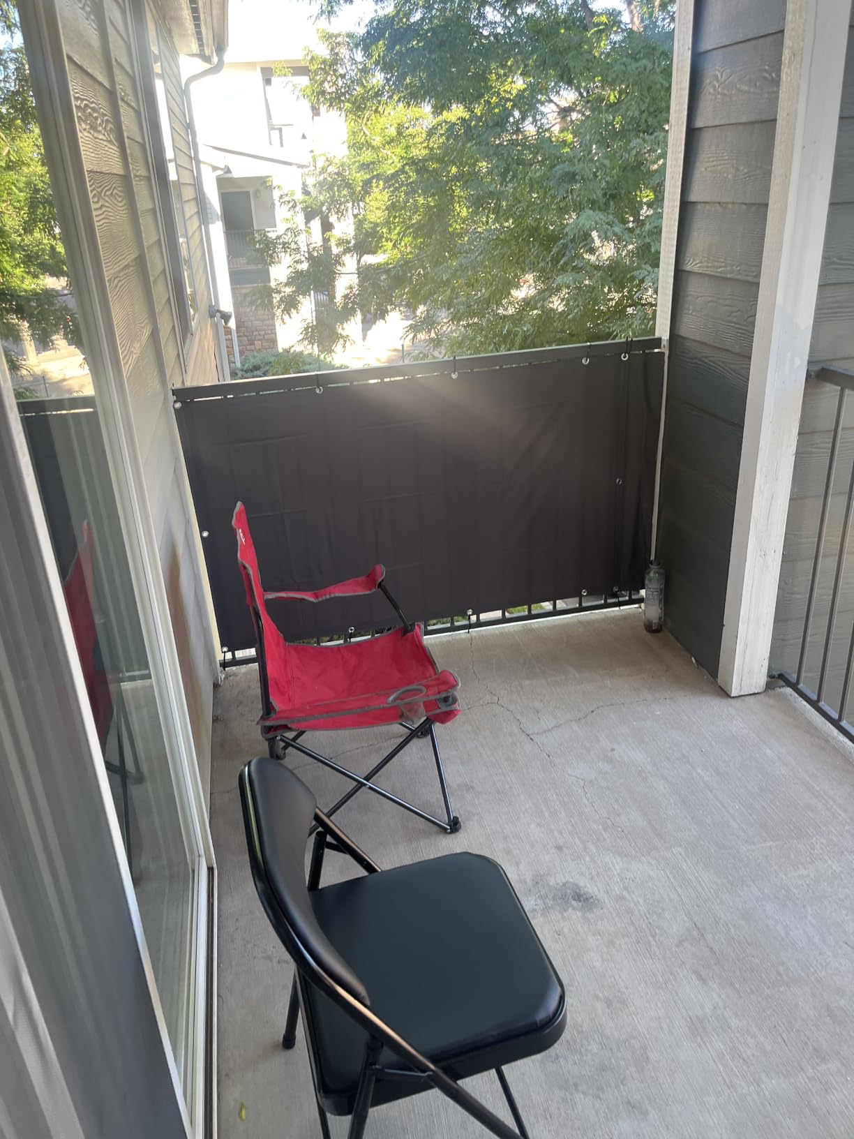 LOVE STORY 3' x 10' Waterproof Balcony Privacy Screen Cover, White customer photo 2