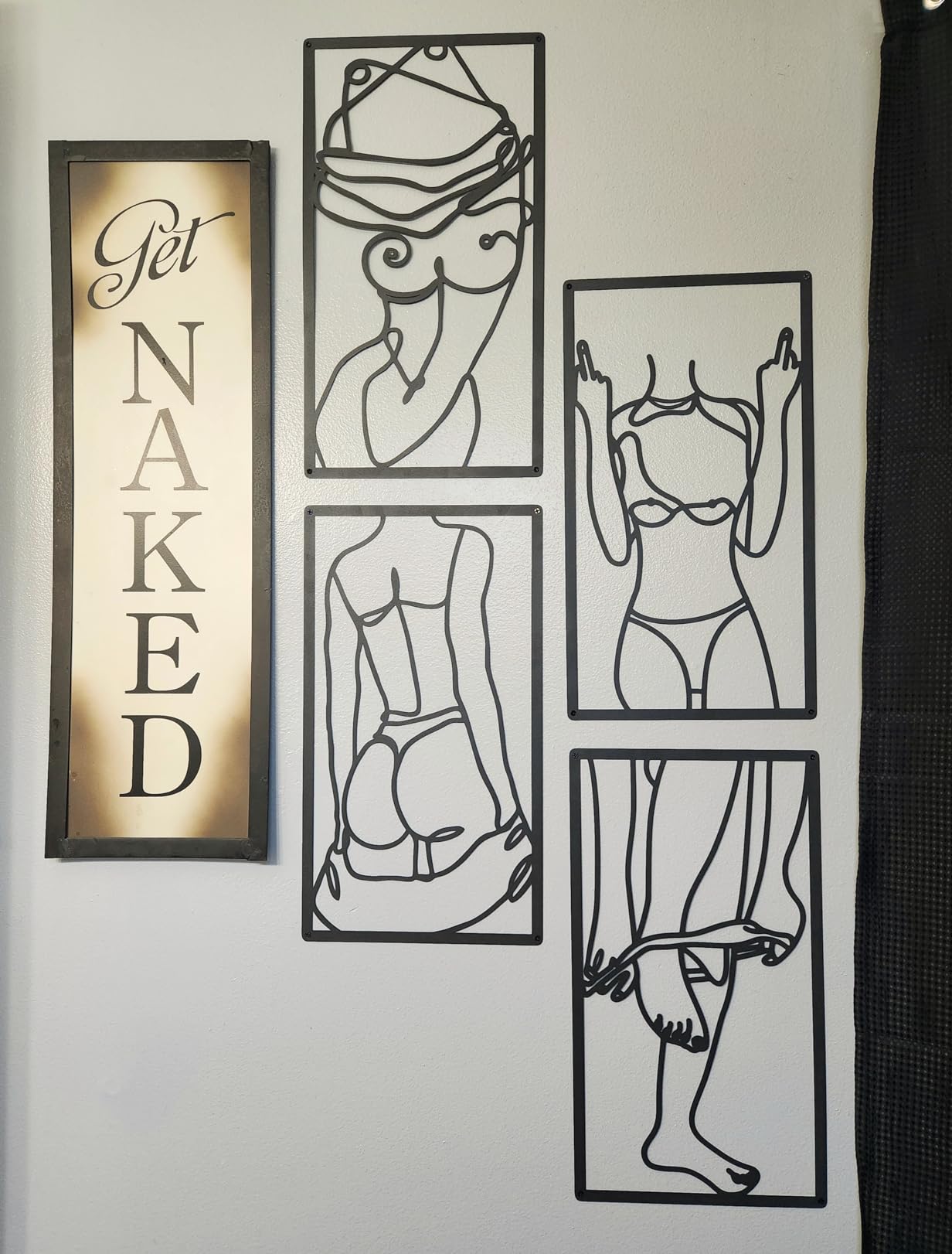 Cindeer 4 Pcs Metal Wall Art Decor Minimalist Abstract Woman Wall Art Line Drawing metal line art Home Hanging Art Decor for Bedroom Kitchen Bathroom Living Room(Fresh,Black) customer photo 2