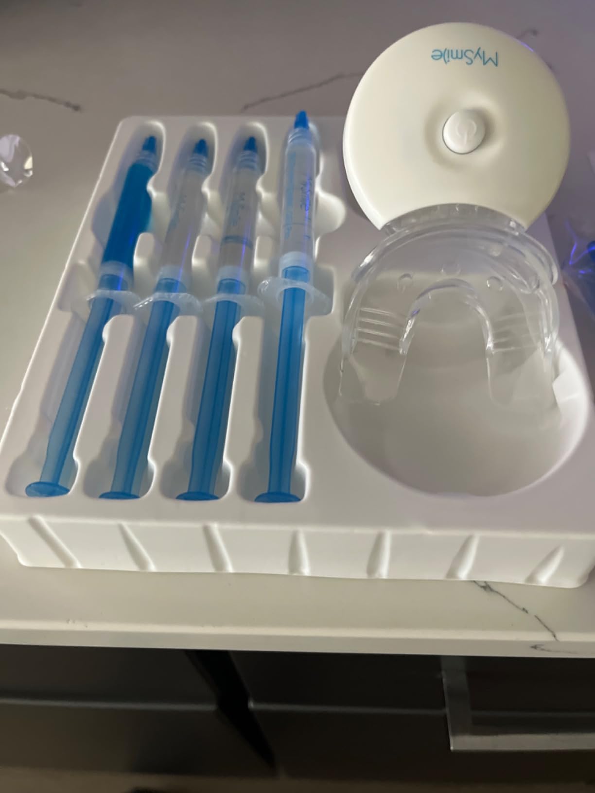 MySmile Teeth Whitening Accelerator Light, 28 LED Blue Light, Each 10 Minutes, USB Charger, Mouth Trays, 1 Pcs LED Light & 4ml Gel customer photo 2