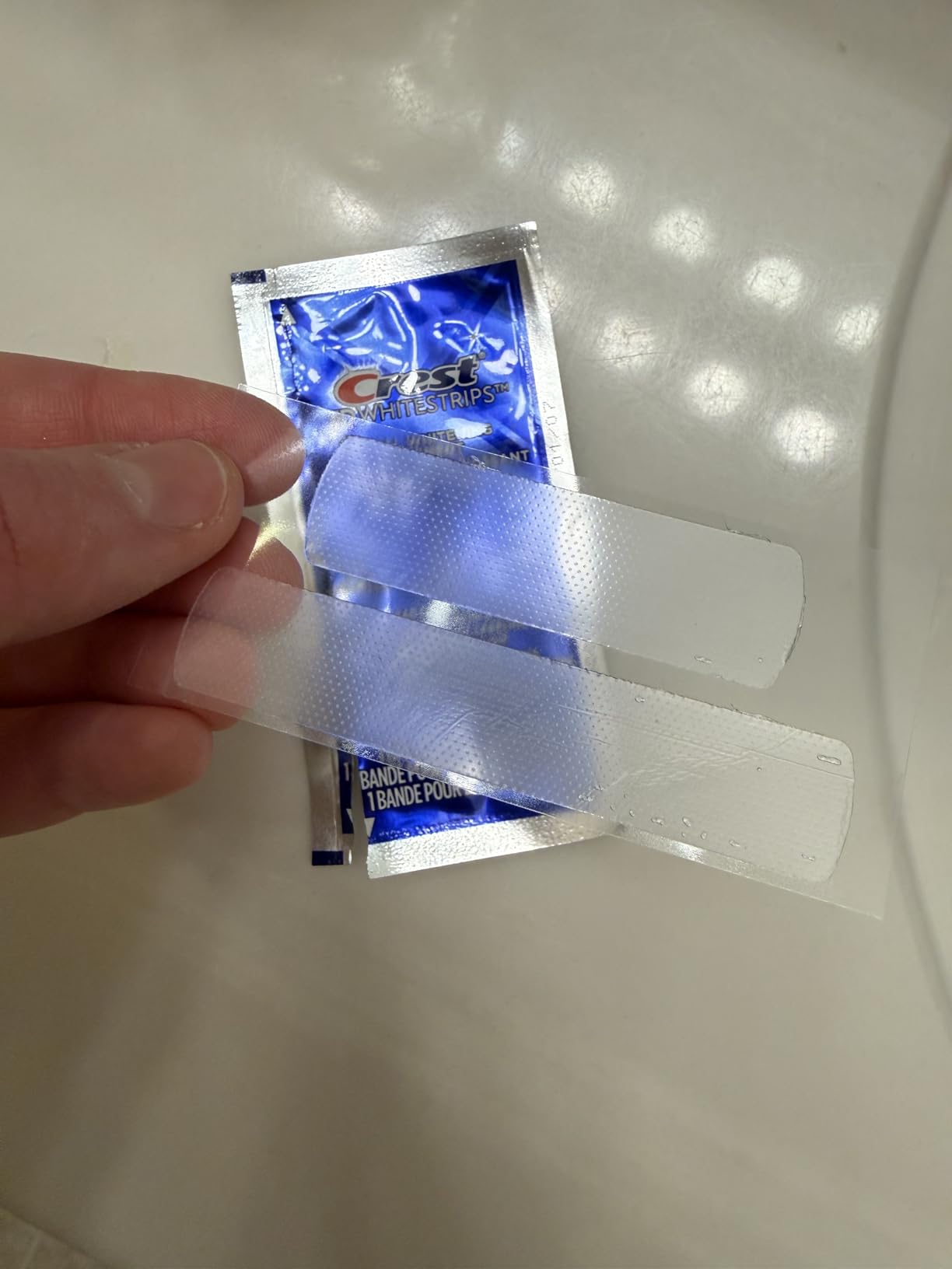 Crest 3DWhitestrips Sensitive White At-Home Teeth Whitening Kit, 18 Treatments, Gently Removes 15 Years of Stains customer photo 1