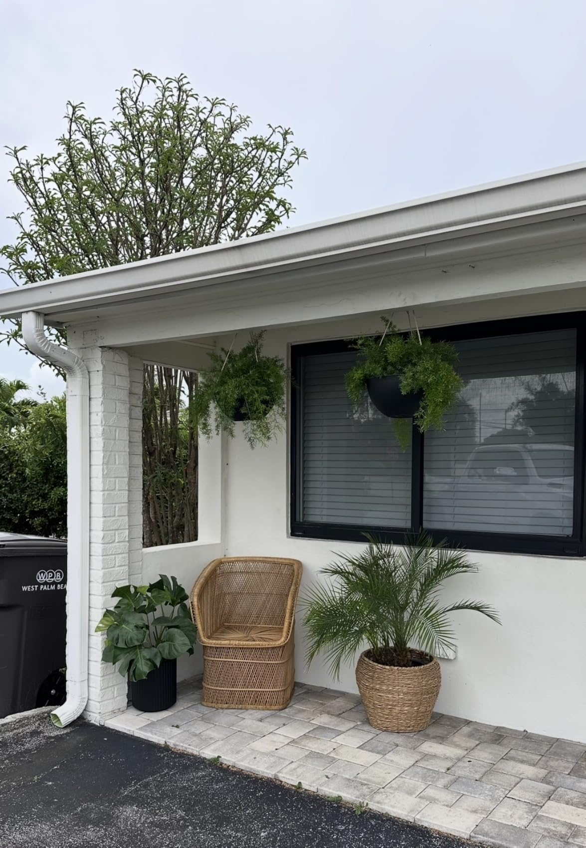 Veradek Mason Series Demi Planter - Large Round Planter for Indoor or Outdoor Patio/Balcony | Made from Plastic & Concrete with Drainage Holes | Modern Décor for Flowers, Trees, Tall Plants customer photo 2