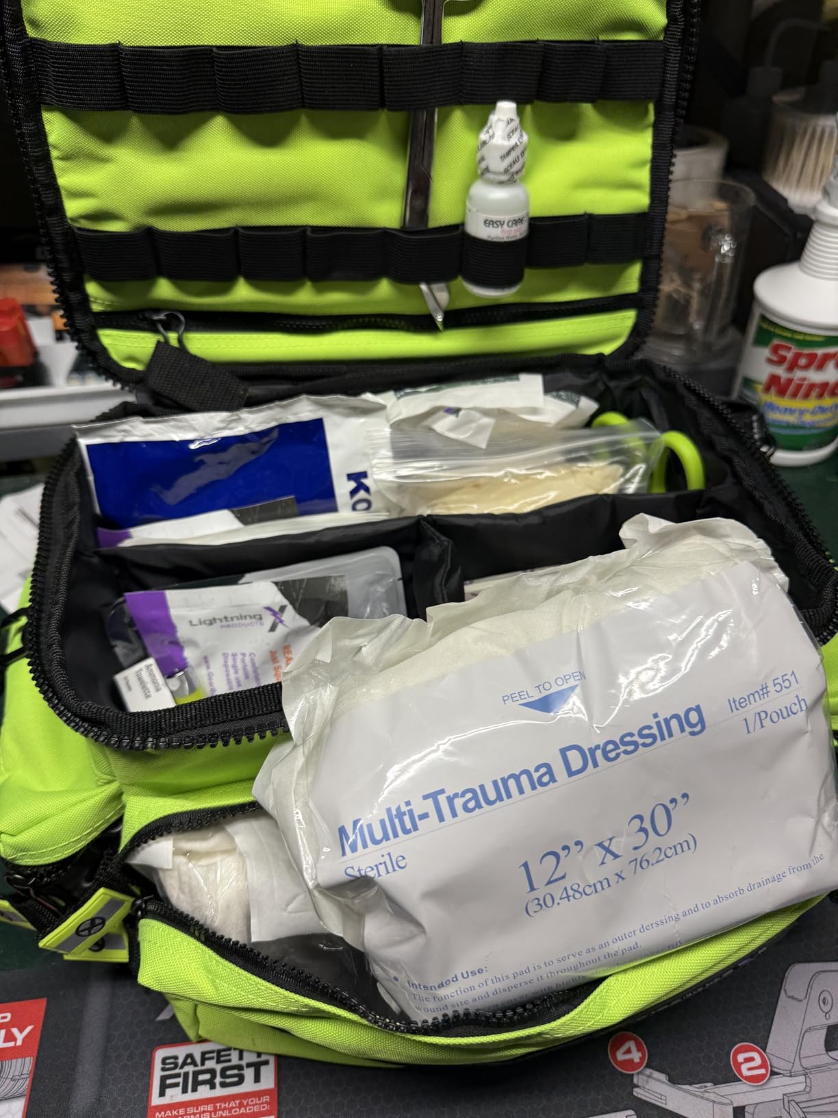 Lightning X Products Lightning X Mid-Sized First Responder EMT Bag | LXMB25 Fully Stocked Aid Kit w/ 200+ BLS Supplies - Orange customer photo 1