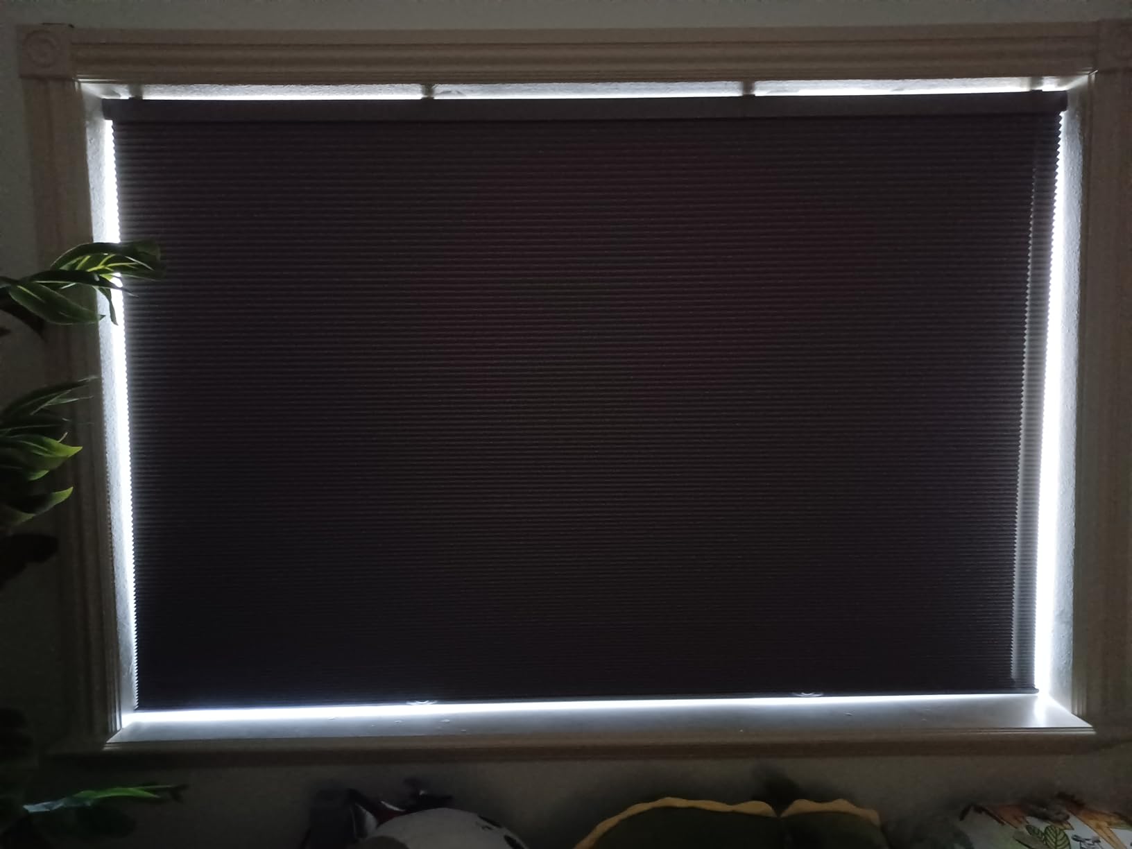 Boolegon Cordless Blackout Cellular Shades for Windows,White,Custom Size customer photo 2