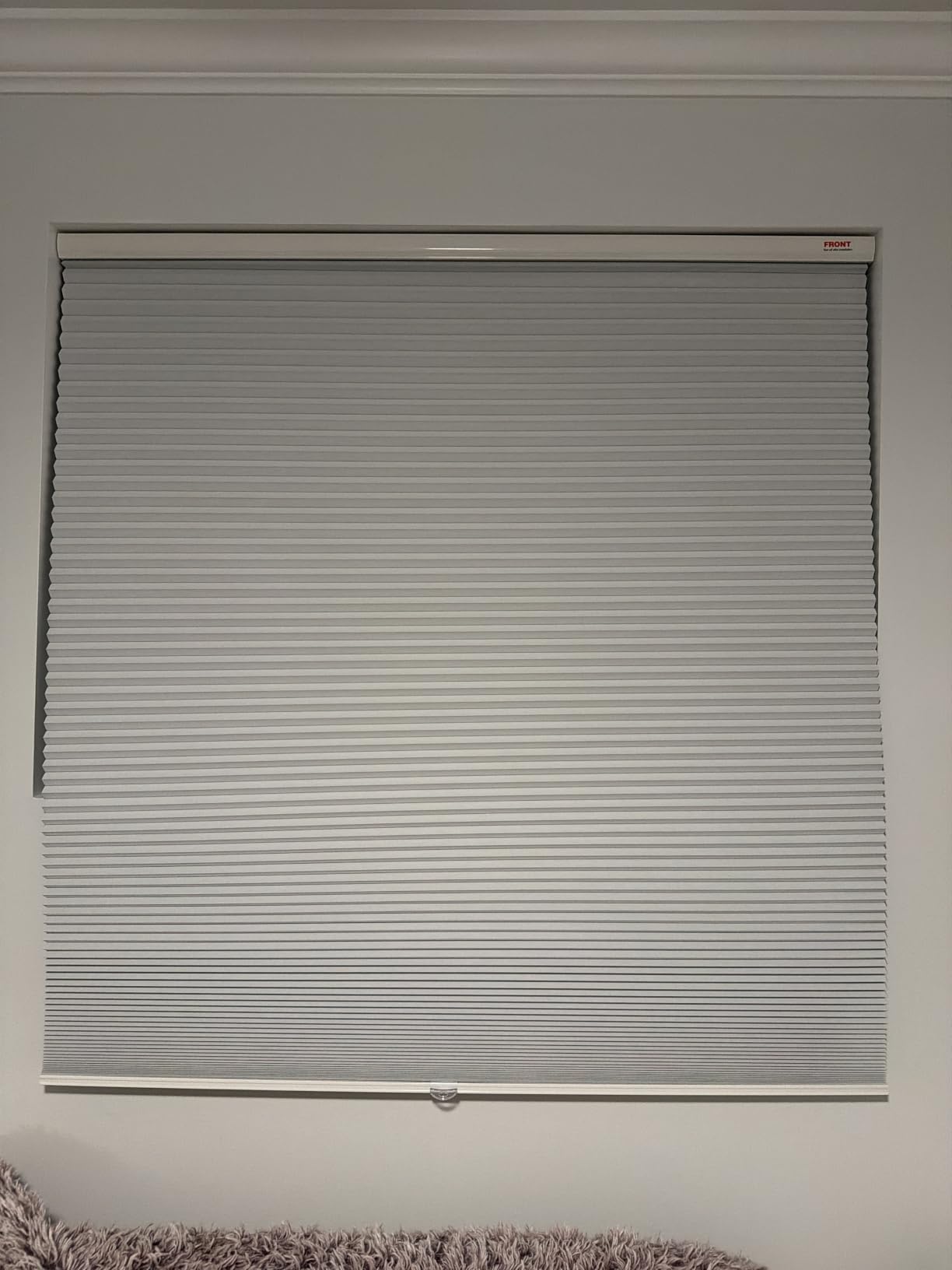 Changshade Cordless Cellular Shades, Blackout Room Darkening Black Out Honeycomb Blinds for Indoor Windows Bedroom, Pull Down Pleated Accordion Blind Easy Install, Custom Size, White customer photo 1