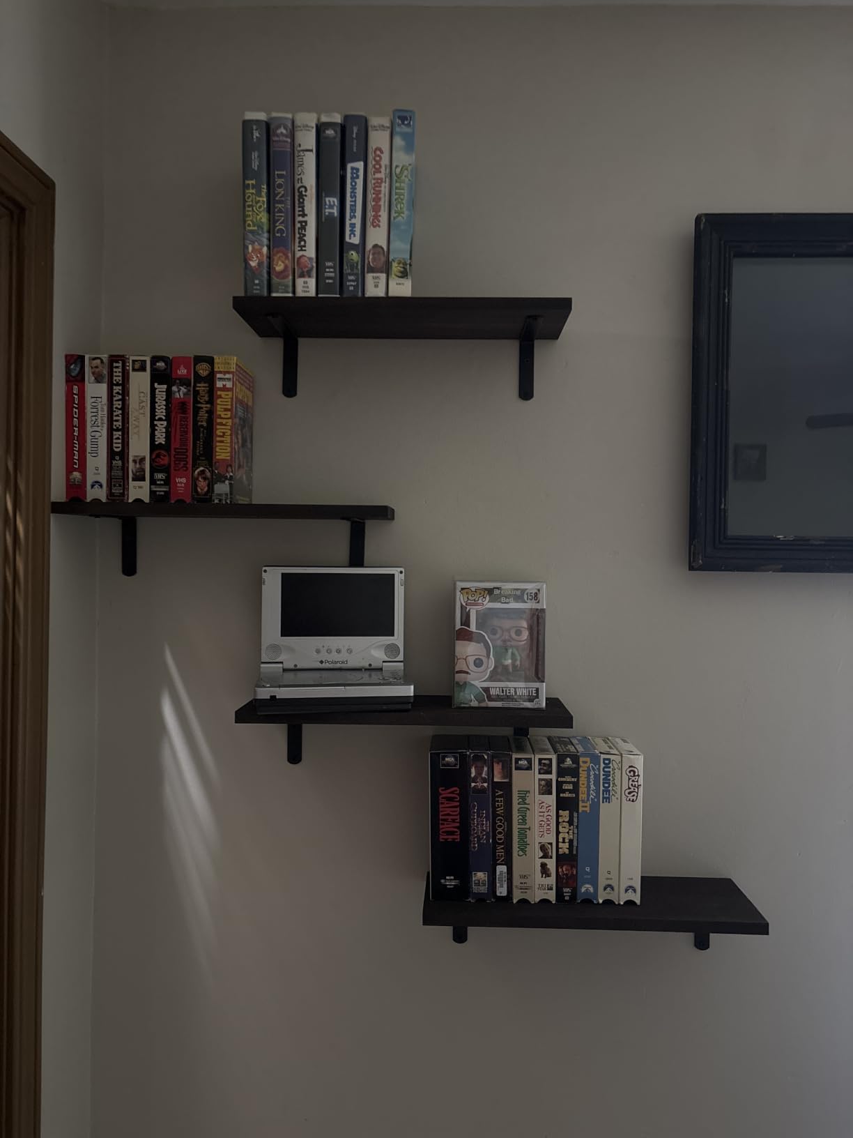 WOPITUES Floating Shelves Set of 6 for Wall Decor & Storage, Dark Brown customer photo 2