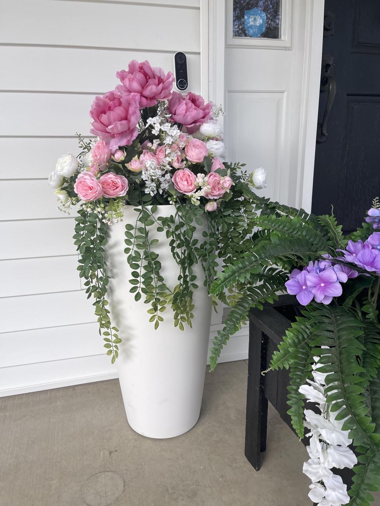 Veradek Mason Series Vega Planter - Tall Round Outdoor Planter with Shelf customer photo 2