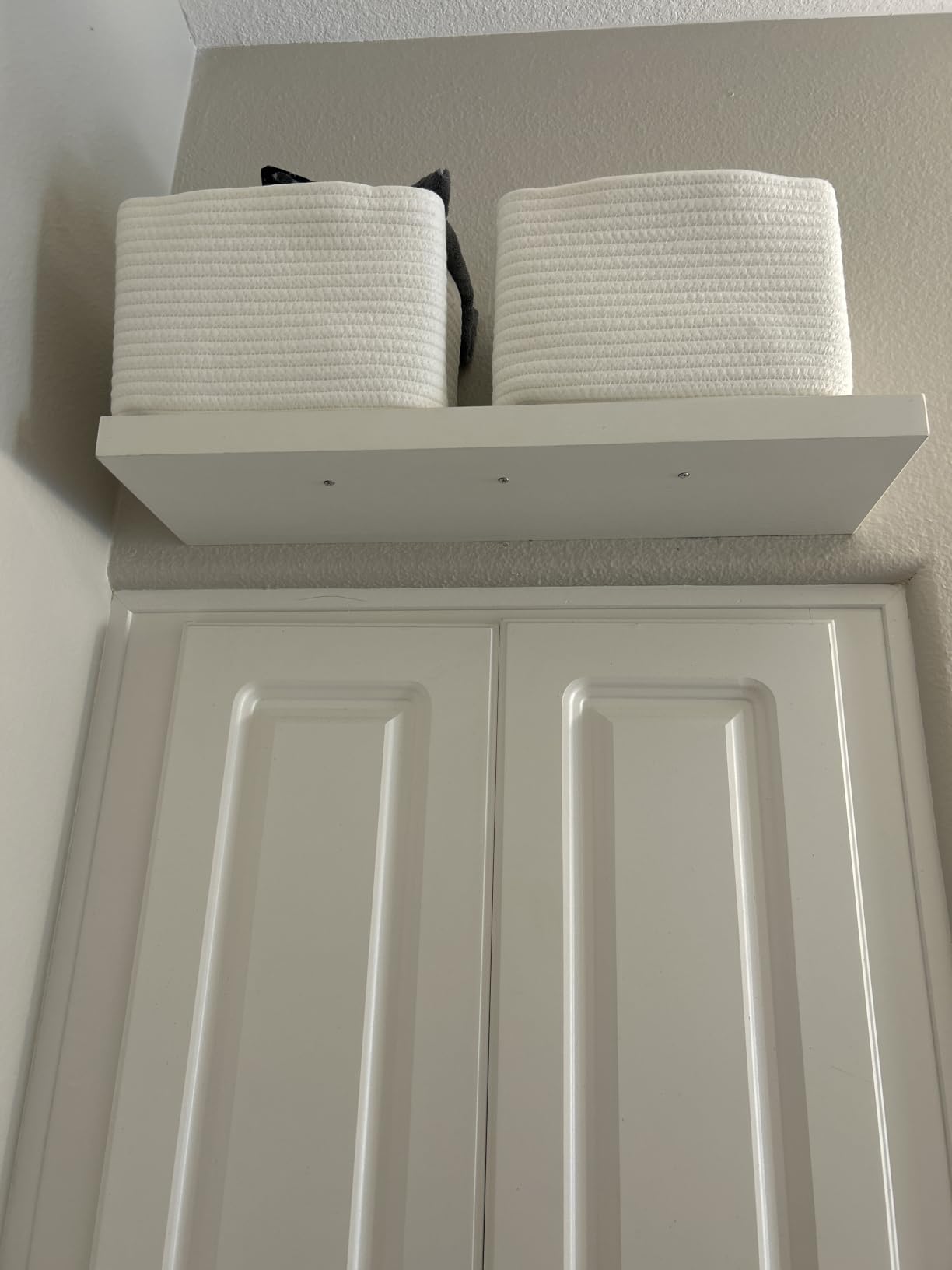 Fixwal Floating Shelves for Wall Decor (Rustic Brown, Set of 4, 15.7 Inch) customer photo 1