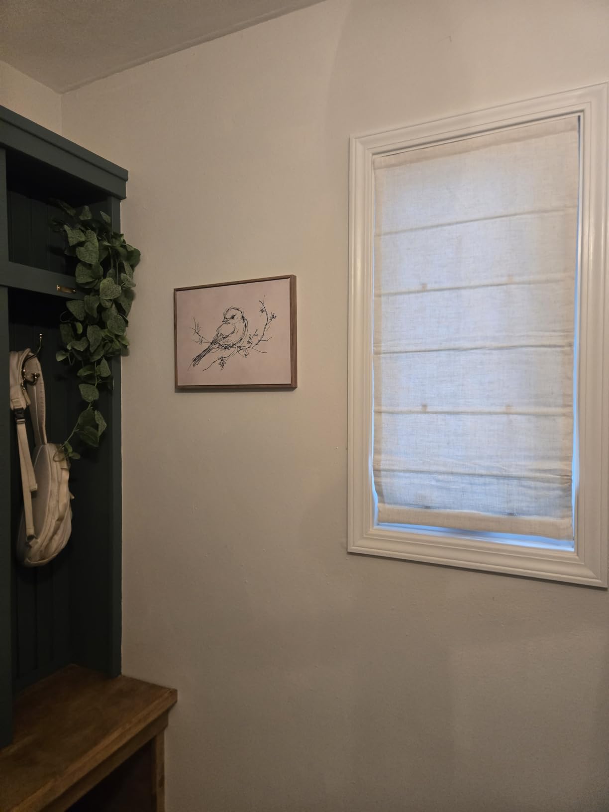 Cordless Linen Roman Shades, Natural Custom Fabric Room Darkening Roman Window Shades Blinds for Doors, French Doors, Kitchen Windows, Bathroom Windows customer photo 1