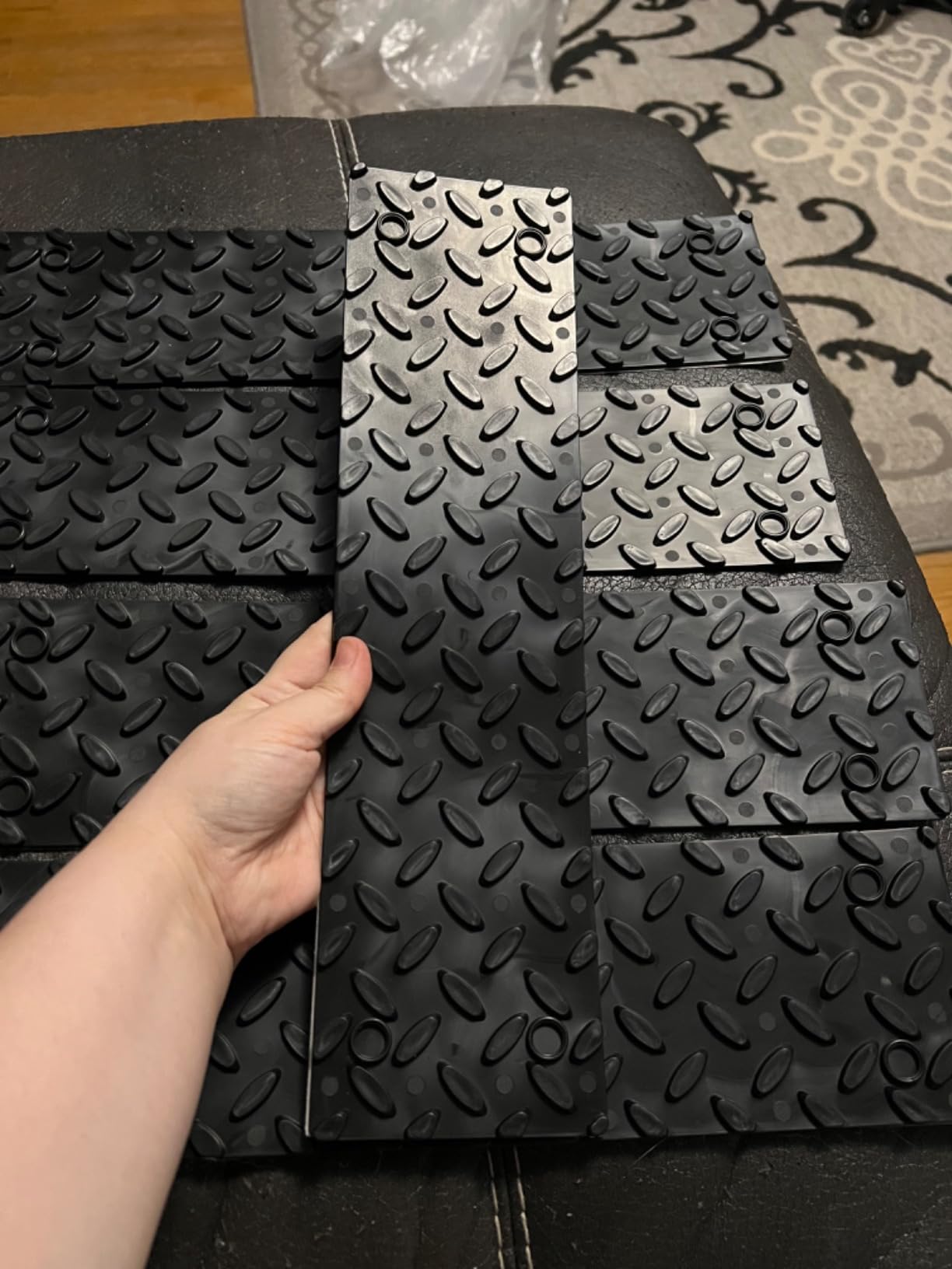 ROBLOCK 5 PCS Rubber Stair Tread for Wooden Steps, Skid Resistant Stair and Outdoor Stair, 15.5
