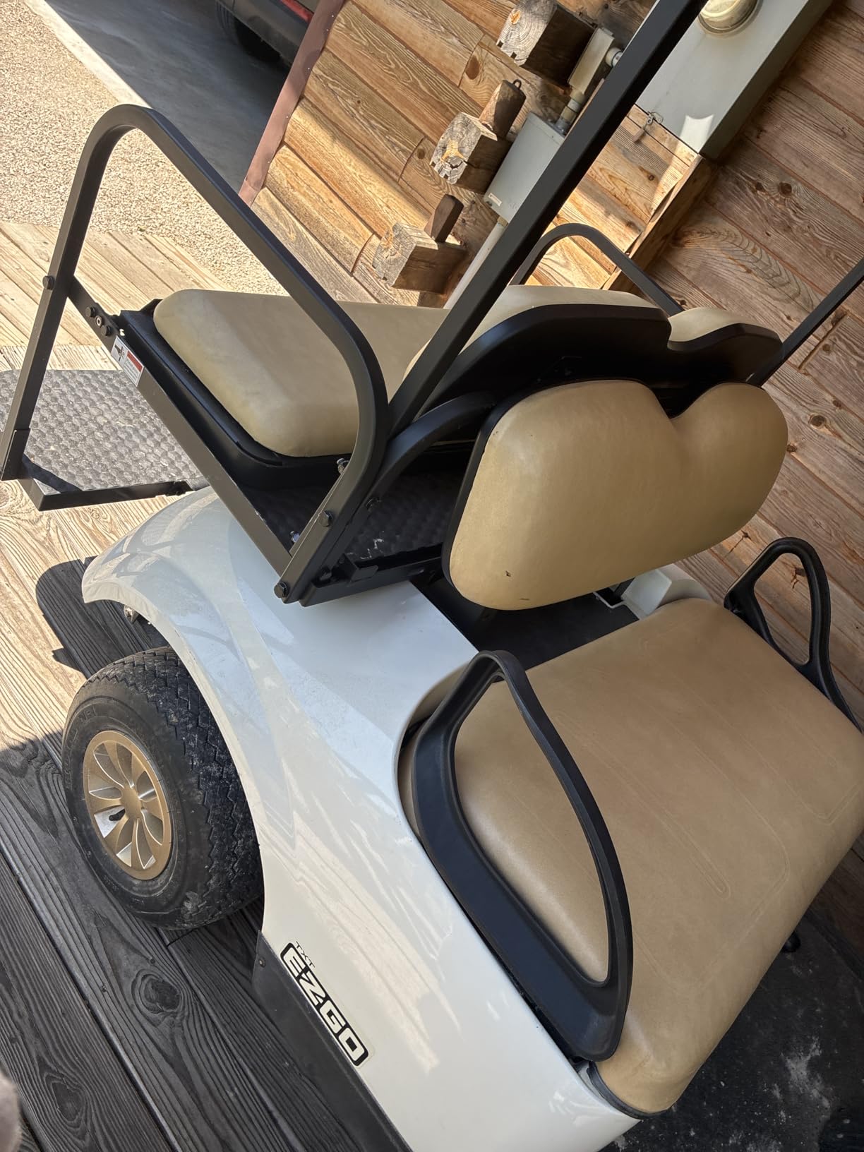 Gusto EZGO TXT Golf Cart Flip Folding Rear Back Seat Kit - Tan customer photo 2
