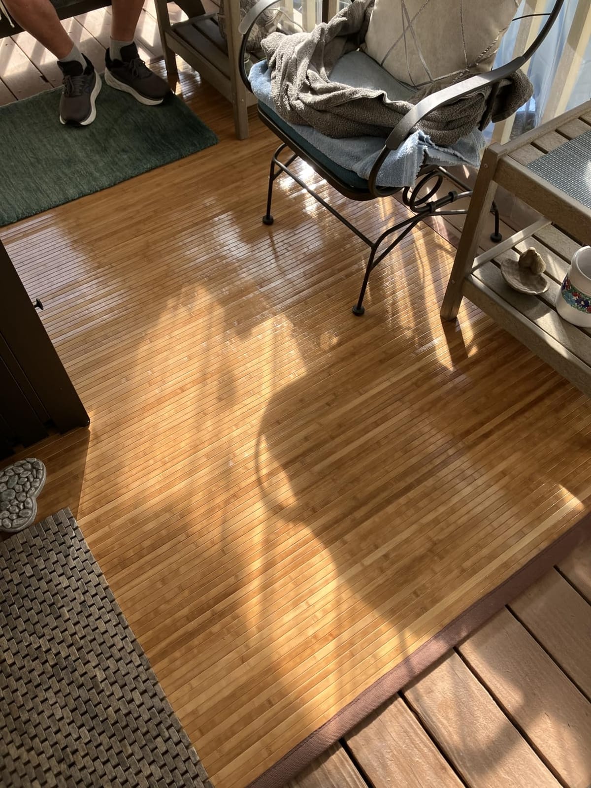 COSTWAY Bamboo Area Rug, 5'x8' Natural Bamboo Floor Mat 96