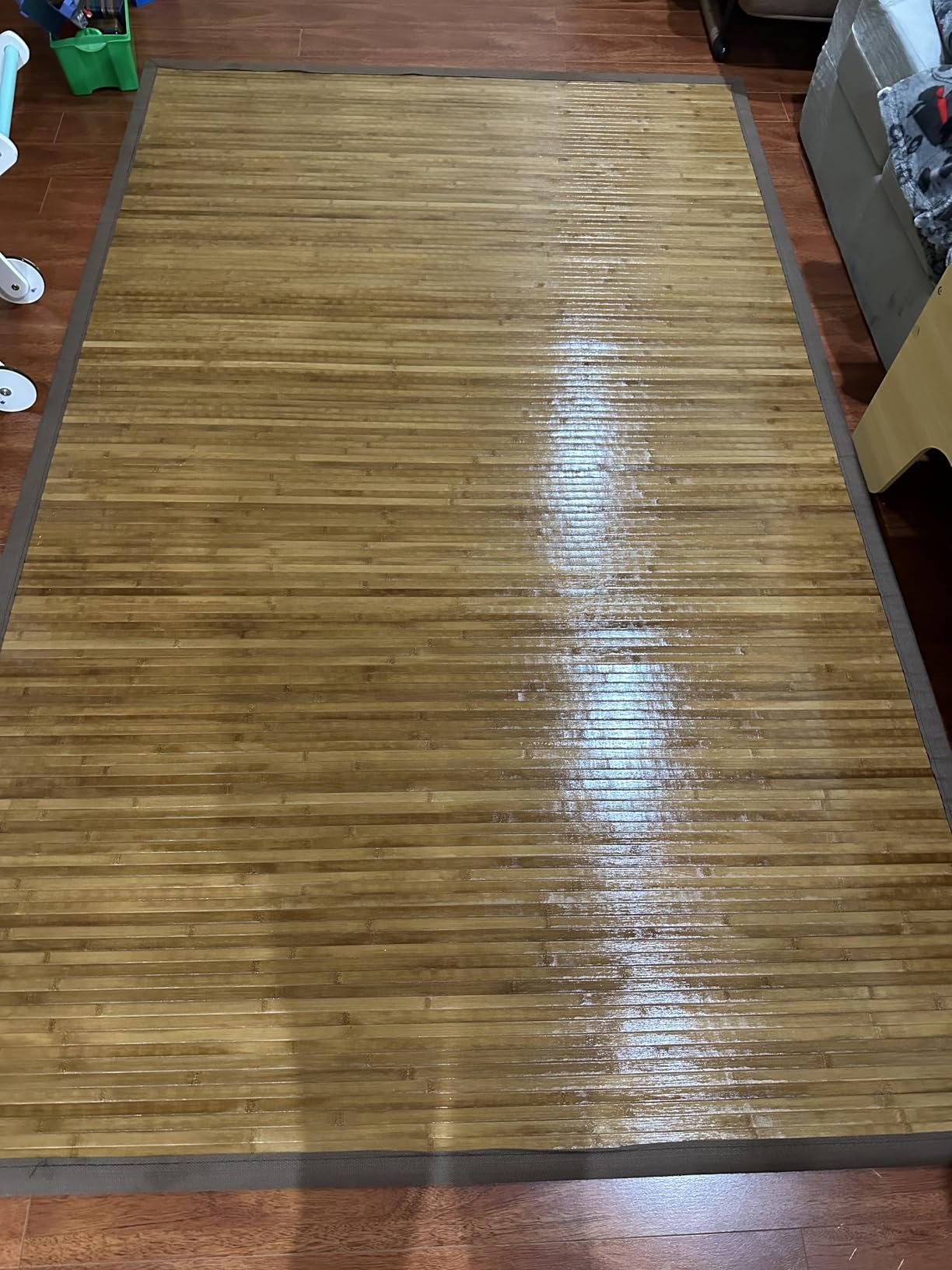 COSTWAY Bamboo Area Rug, 5'x8' Natural Bamboo Floor Mat 96
