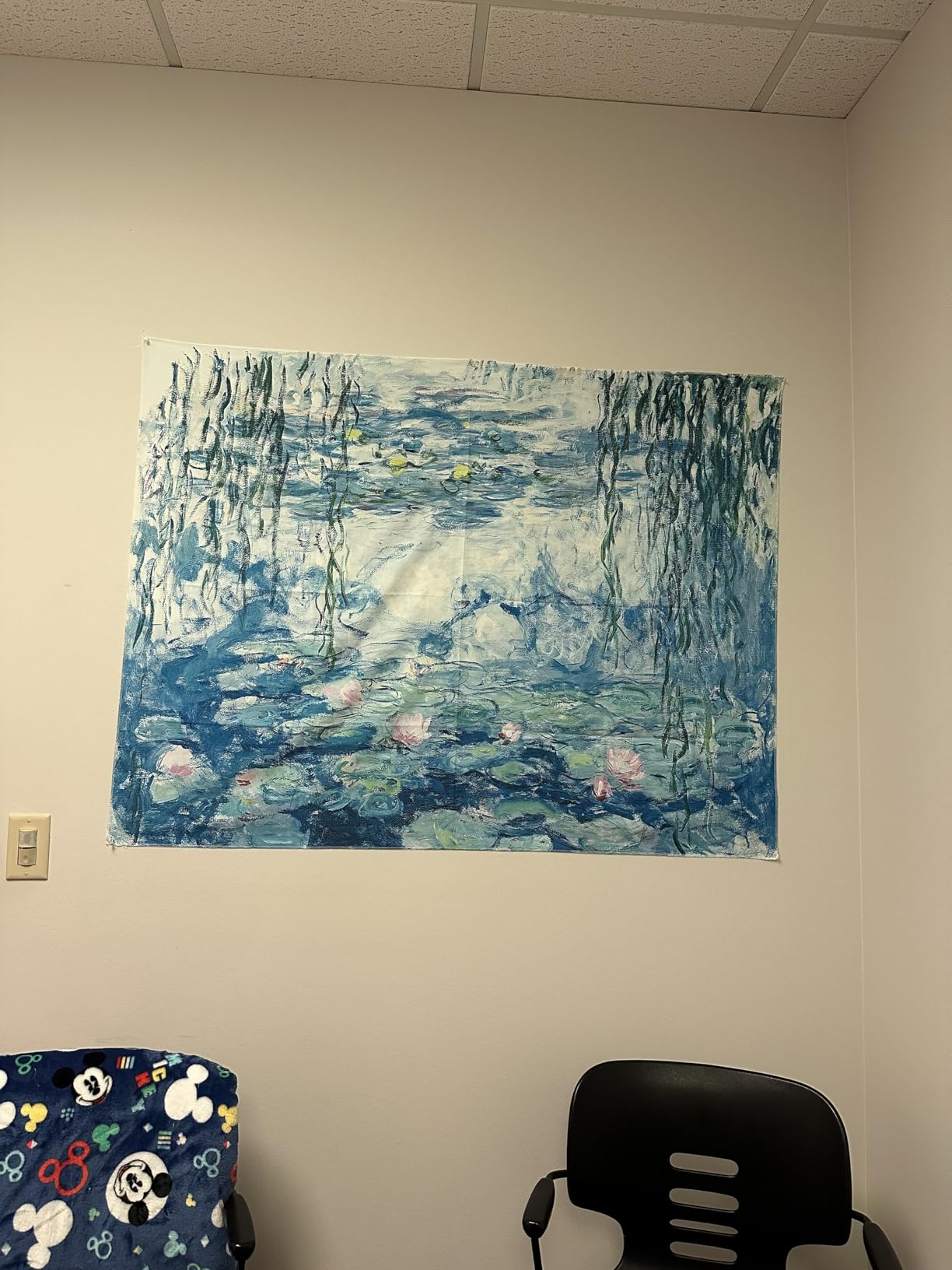 Monet Waterlily Wall Tapestry, Cute Floral Art Tapestries for Girl Bedroom customer photo 2