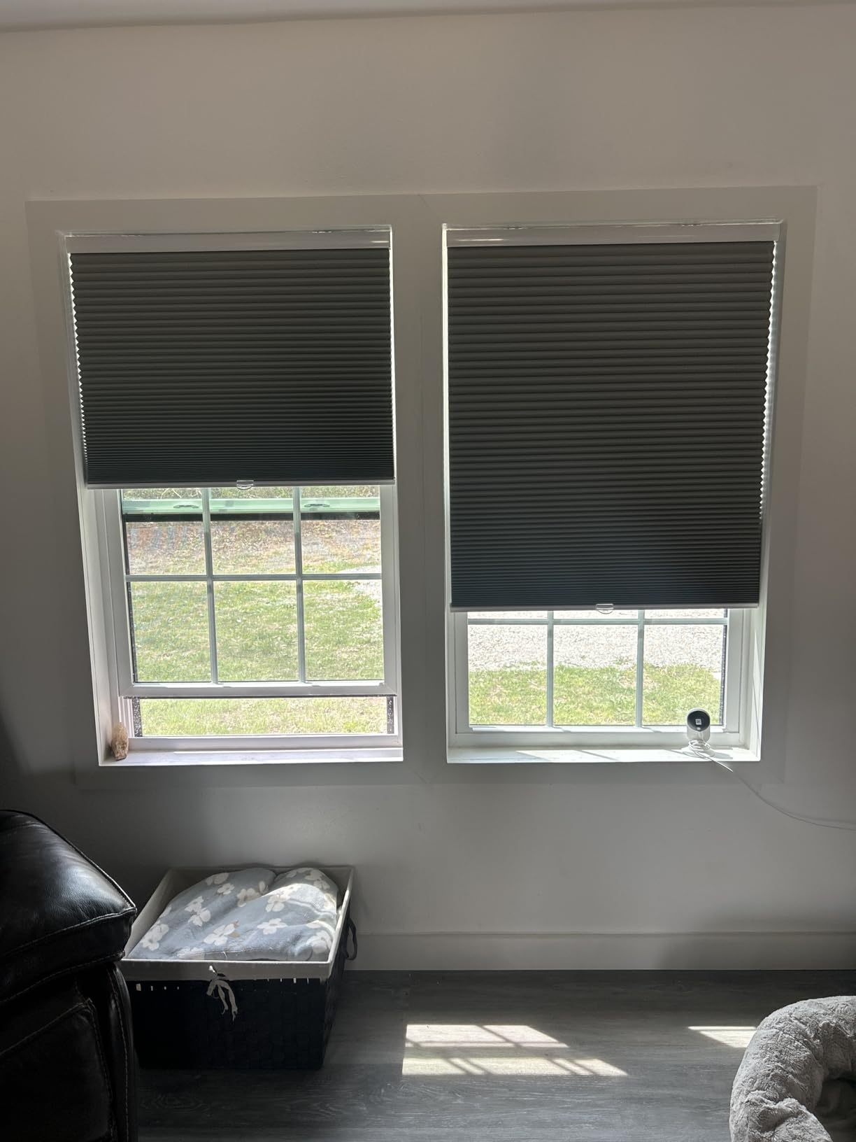 MYshade Custom Size Cellular Shades, Cordless Customized Blackout Windows Blinds for Bedroom, French Door, Bathroom, Kitchen, Camper, Room Darkening Light Control Pull Down Window Shades Black customer photo 2