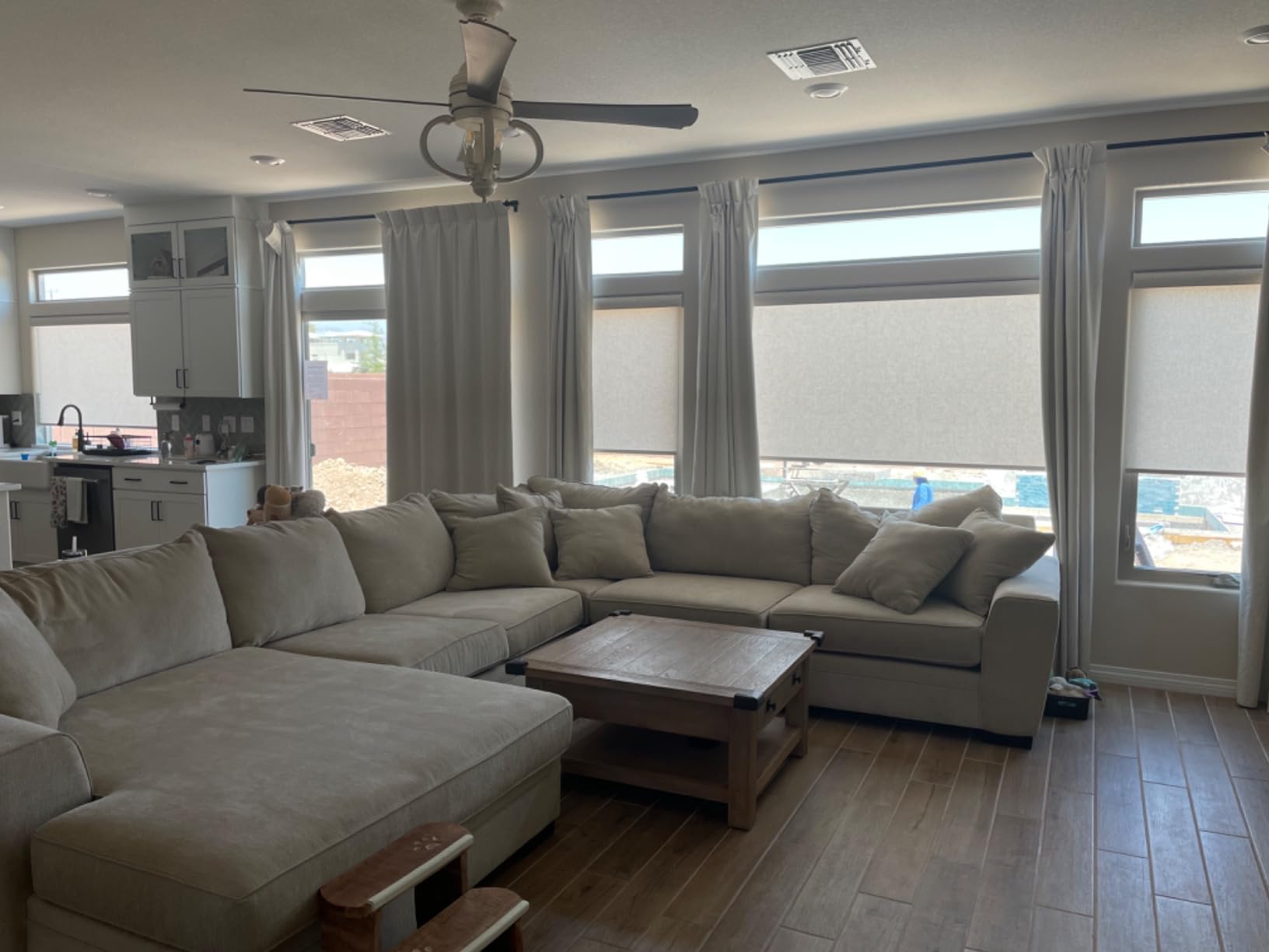SmartWings Motorized Smart Roller Shades, 5% Openness PVC Free White customer photo 1