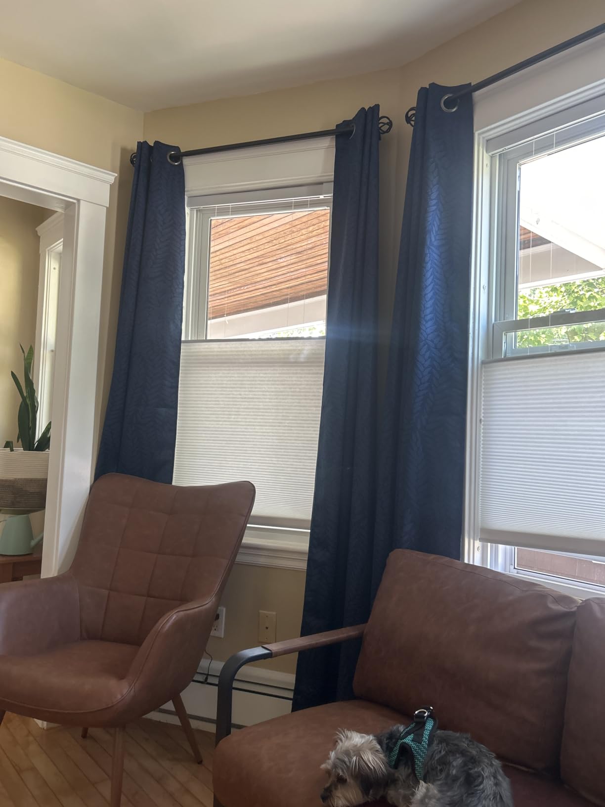 Boolegon No Drill No Tools Cellular Shades TDBU,White,Custom Size customer photo 1