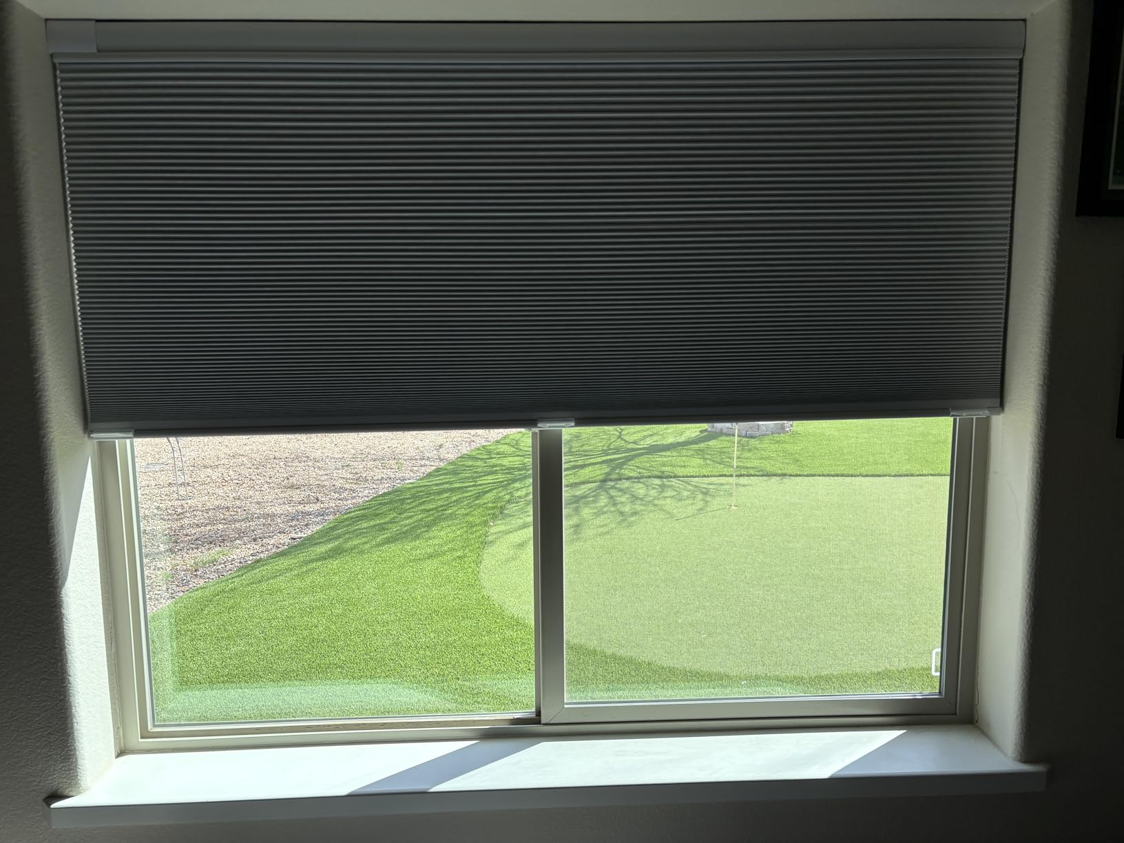 Boolegon No Drill No Tools Cellular Shades TDBU,White,Custom Size customer photo 2