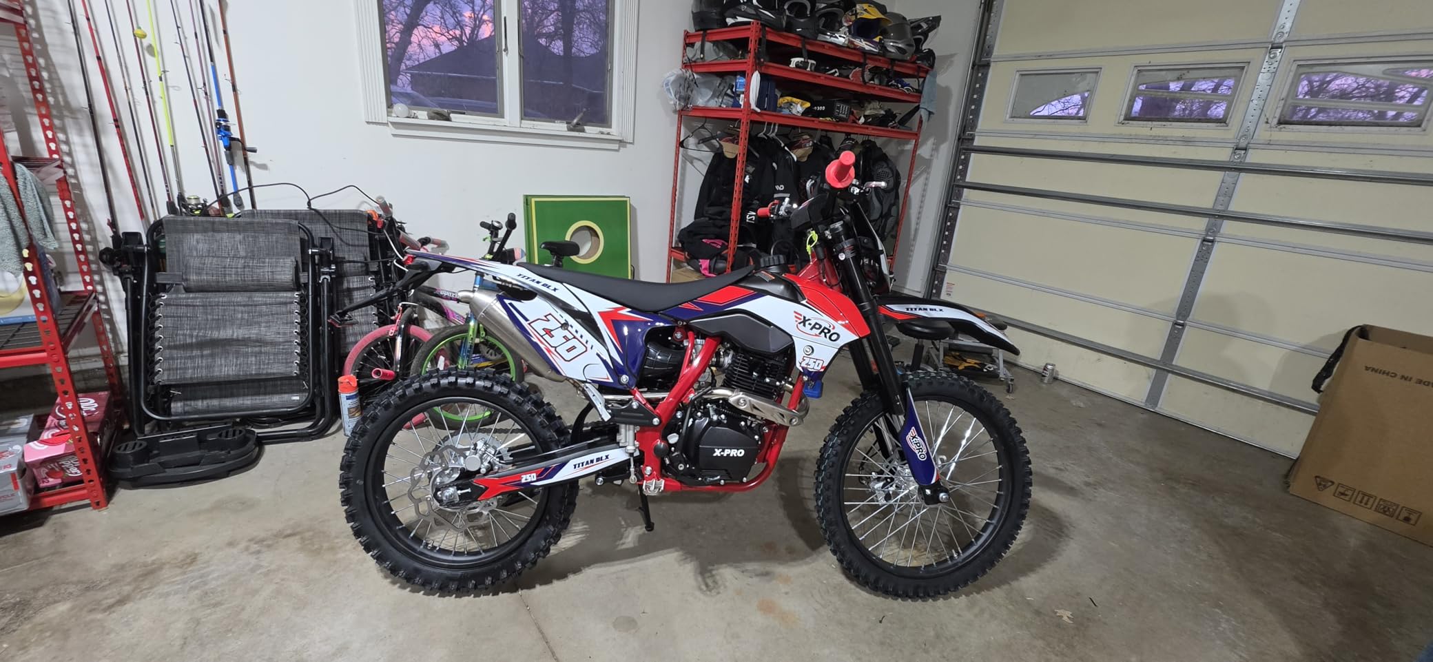 X-PRO Titan 250 DLX 250cc Dirt Bike with All Lights and 5-Speed Manual Transmission, Electric/Kick Start! Big 21