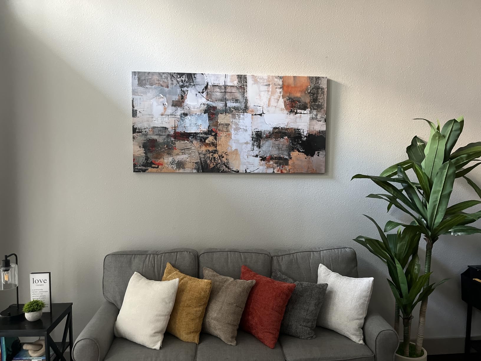 Wall Art for Living Room - Abstract Canvas Wall Decor, Modern Minimalist Painting in Black and White - Framed pictures for Bedroom, Office Artwork, Brown Bedroom Wall Decor Above Bed 29×58IN customer photo 1