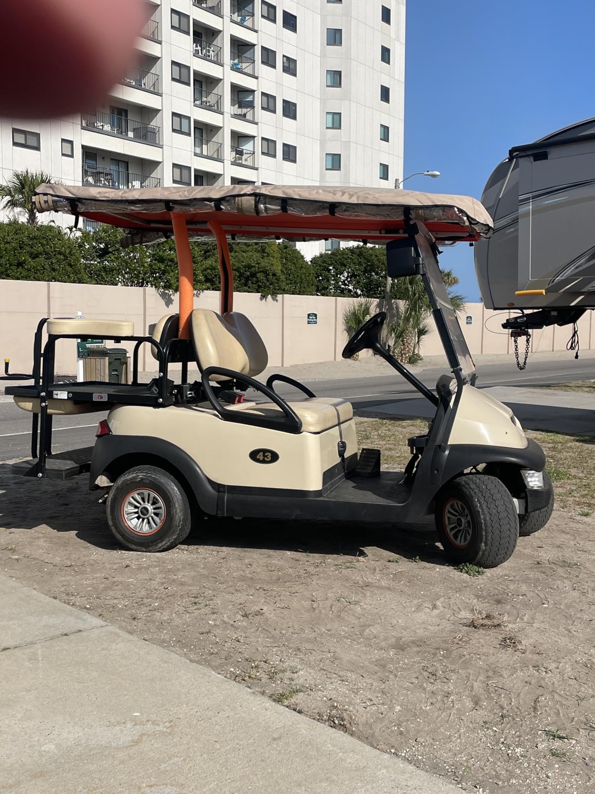 Deluxe 4-Person Golf Cart Driving Enclosure Cover Fit for EZGO, Yamaha Cart | Long Roof, Heavy Duty Polyester, Clear PVC Windows, Easy to Install, All Weather Protection customer photo 2