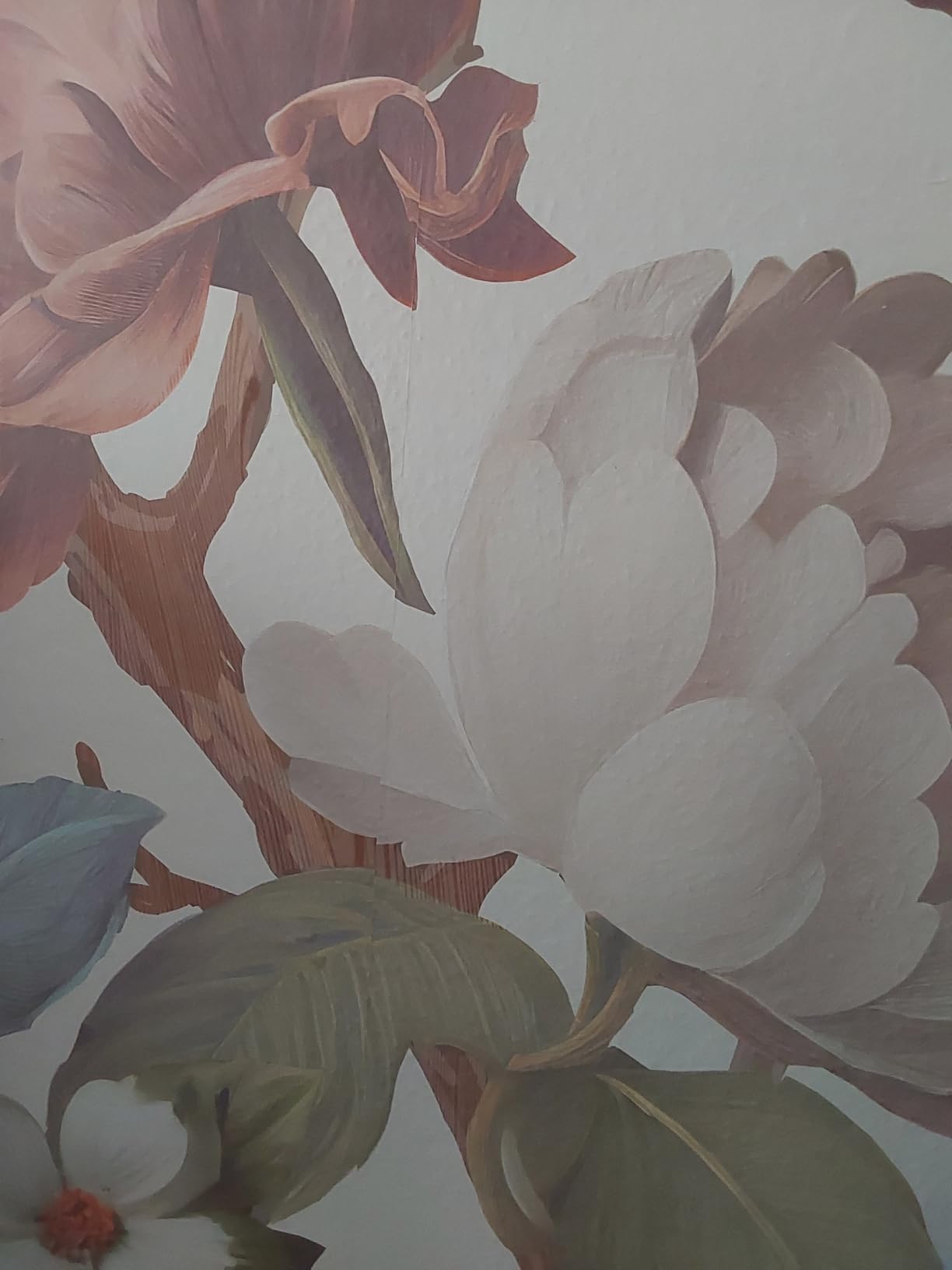 Zeeko Vintage Beige Floral Peel and Stick Wallpaper Mural, 148