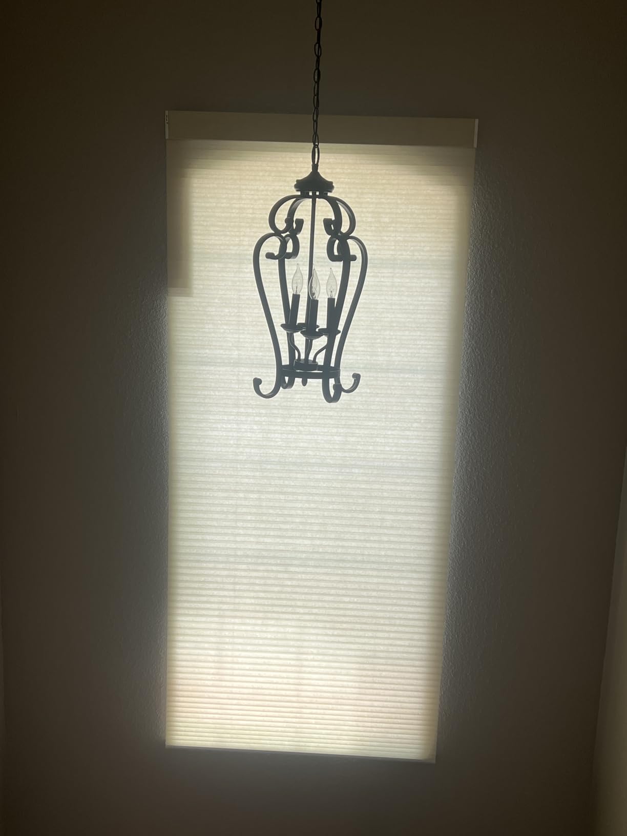 Graywind Motorized Light Filtering Cellular Shades, Custom Size,Double Cell White customer photo 1