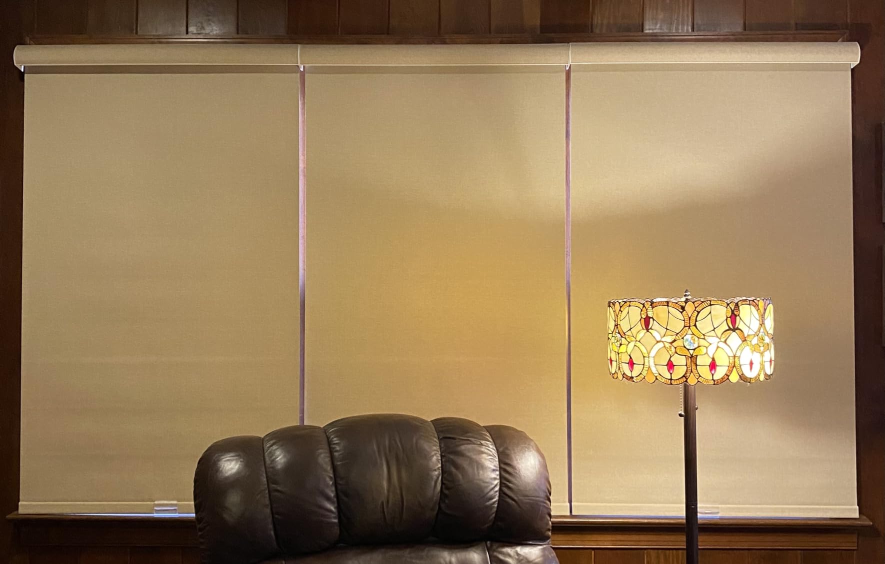 Boolegon Blackout Roller Shades for Windows, White, Custom Size customer photo 2