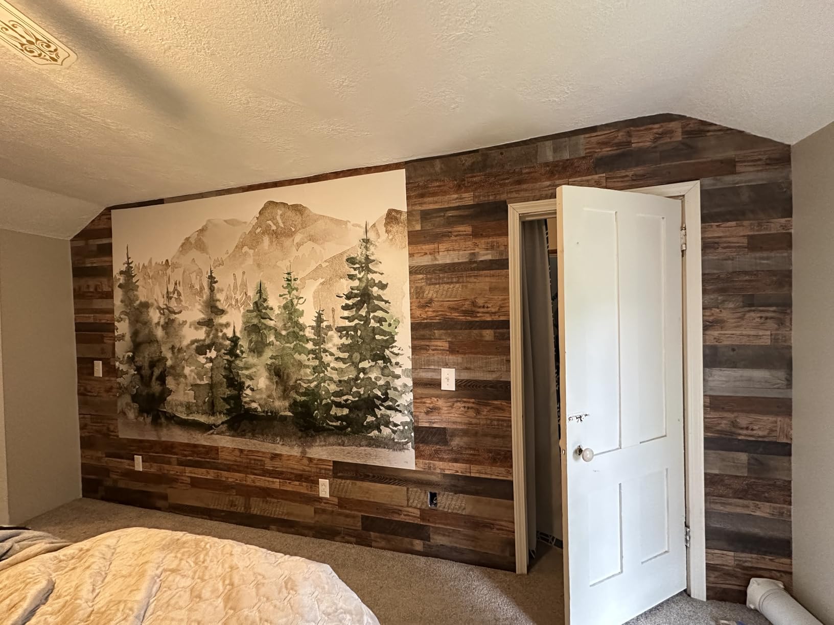 SIGNFORD Wall Mural Forest Wallpaper Woodland Pine Tree Removable Wallpaper Wall Sticker for Bedroom Living Room - 96