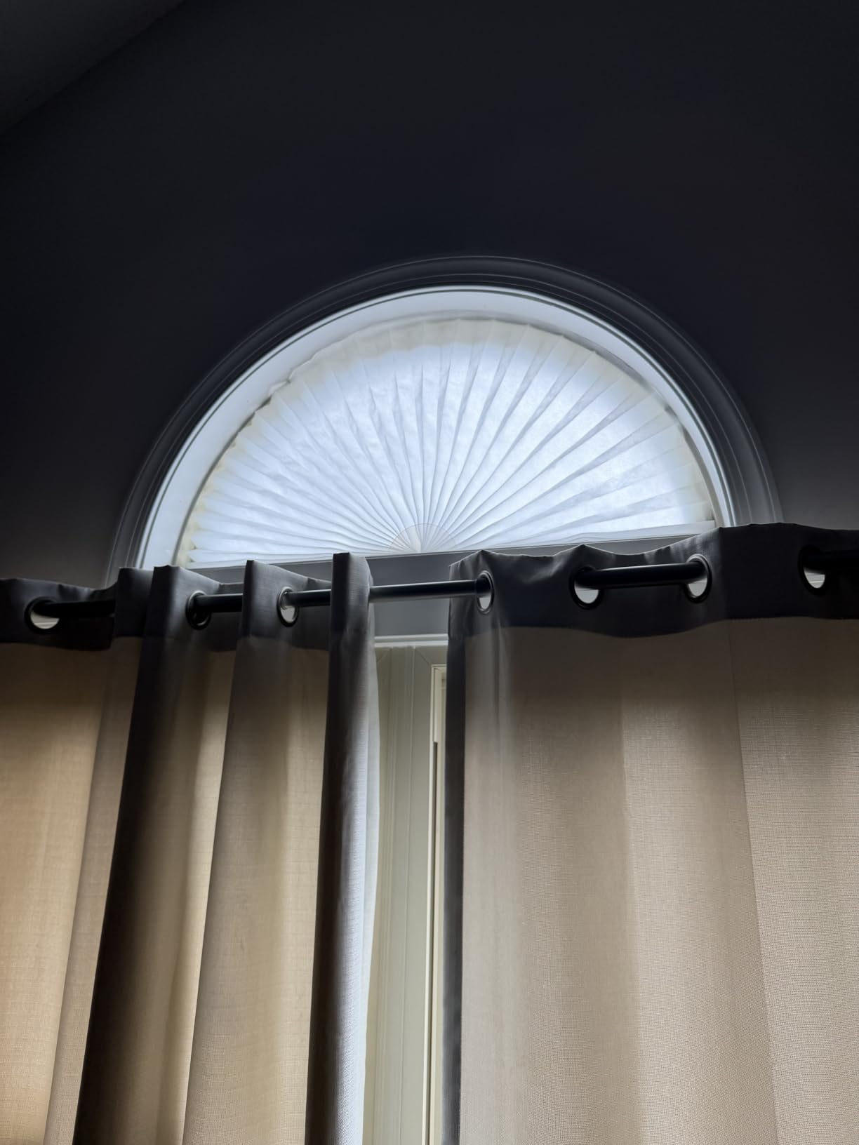 Arch Window Shade Half Circle Arched Stick on Cut to Size Half Moon Blinds customer photo 1