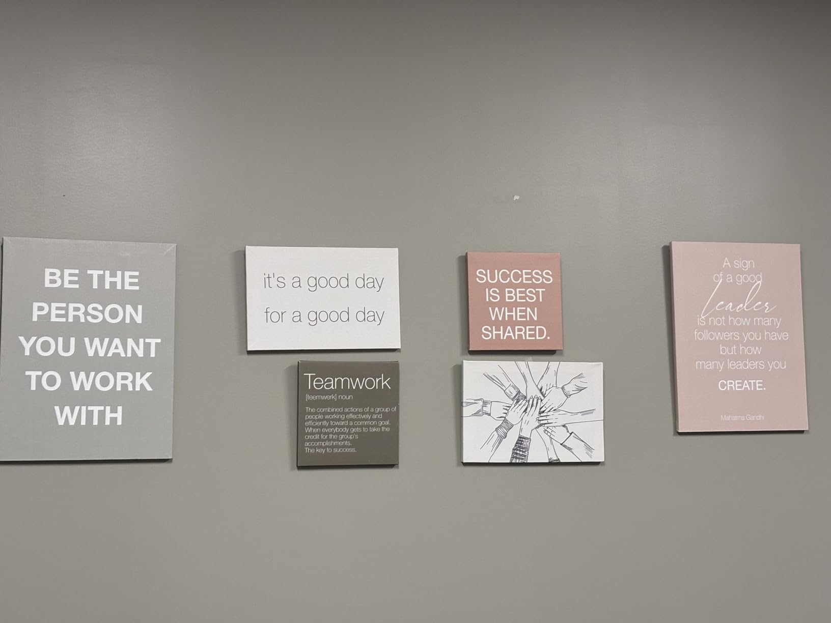YEOION Office Wall Decor-Motivational Teamwork Wall Art Framed Set of 6 customer photo 2