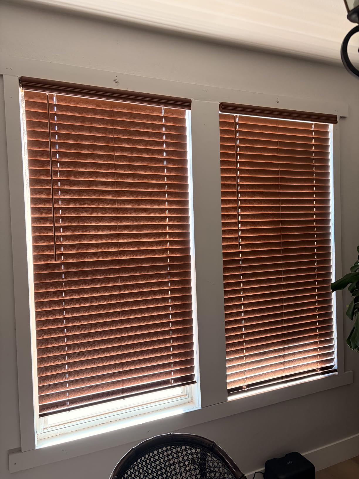 REGAL estate Faux Wood Blinds, Cordless 2 Inch Faux Wood Blinds for Windows, Moisture Resistant Faux Blinds, 34