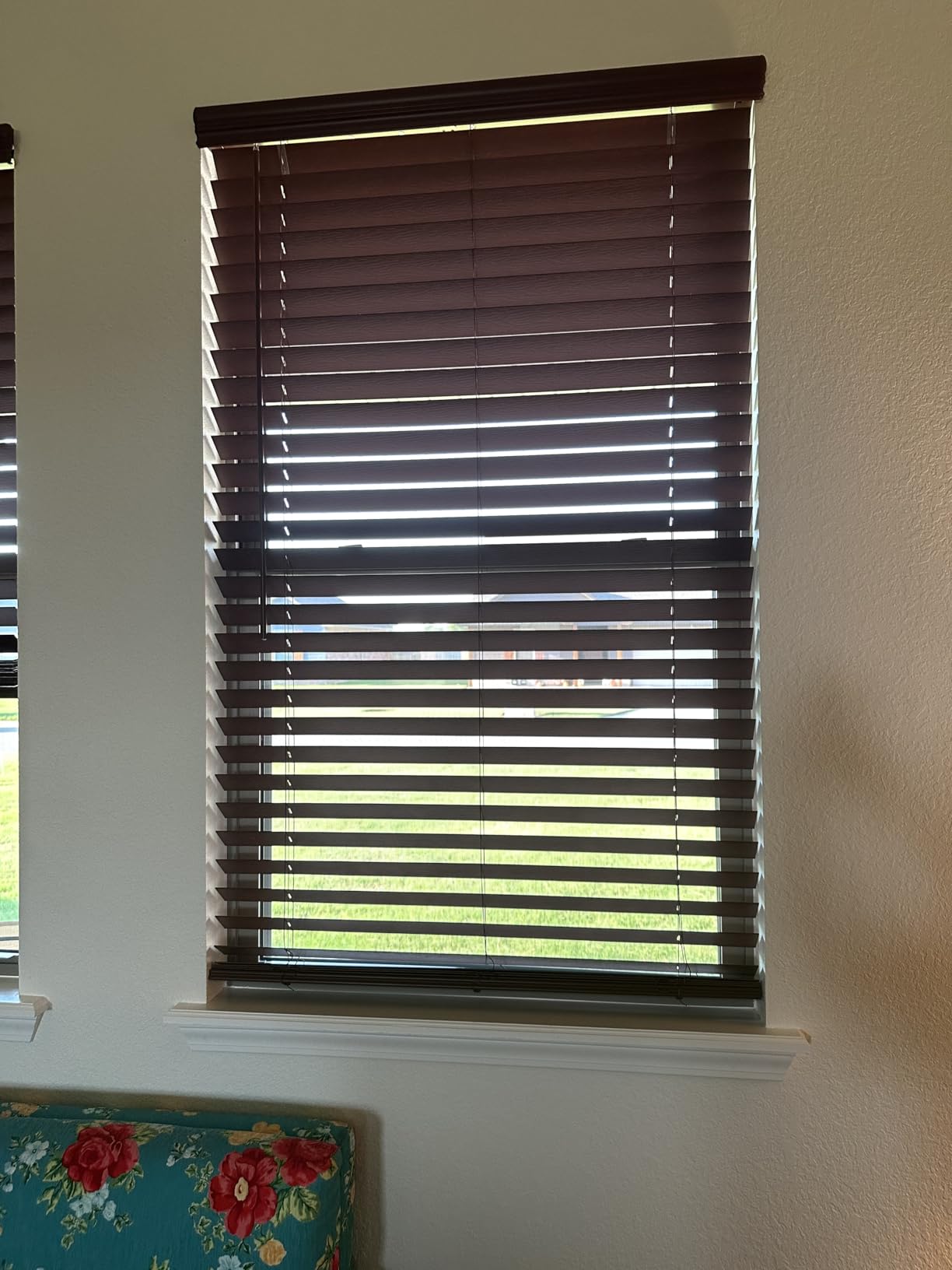 REGAL estate Faux Wood Blinds, Cordless 2 Inch Faux Wood Blinds for Windows, Moisture Resistant Faux Blinds, 34