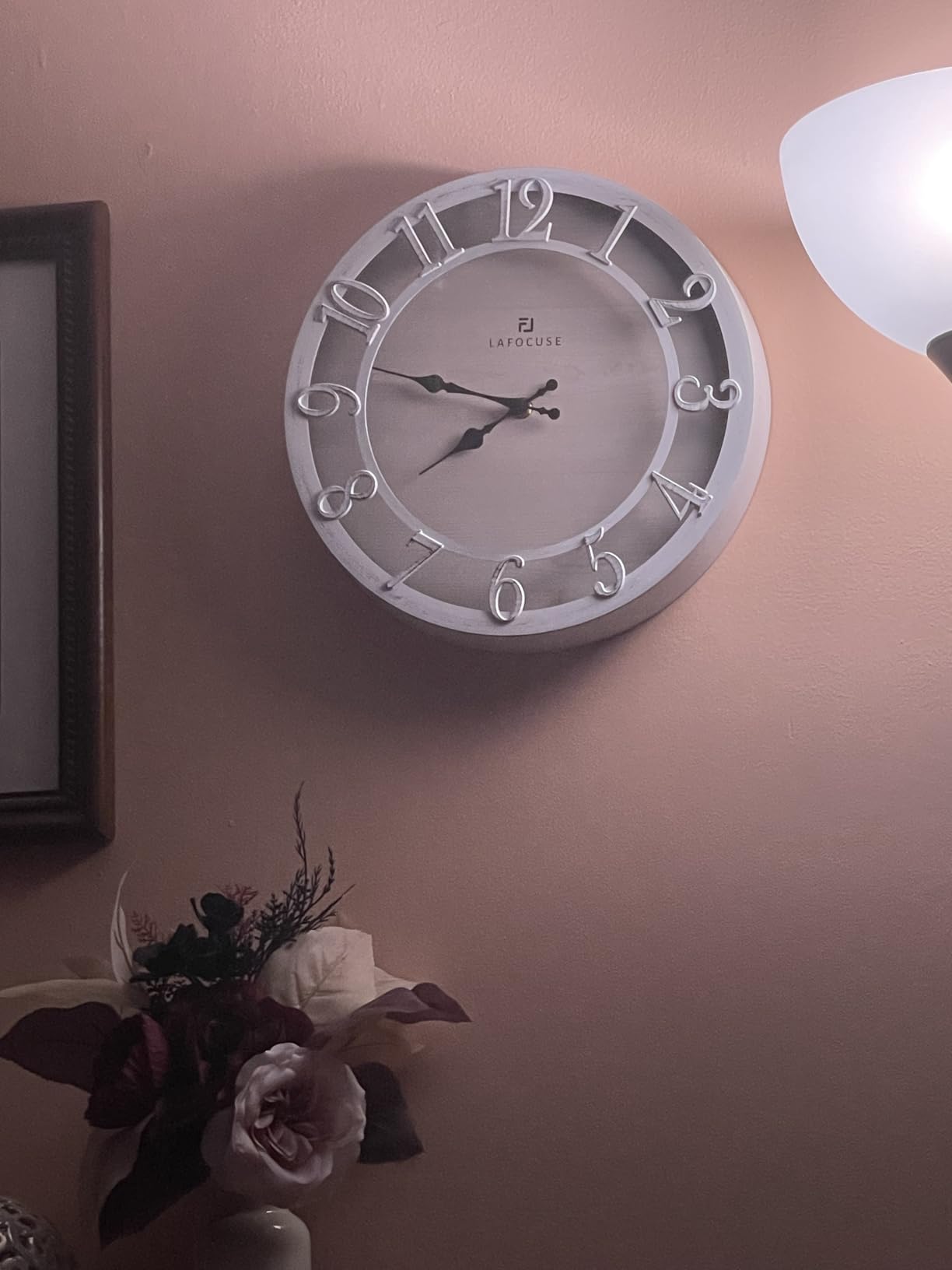 Lafocuse 12 Inch Brown Kitchen Farmhouse Wall Clocks Battery Operated customer photo 1