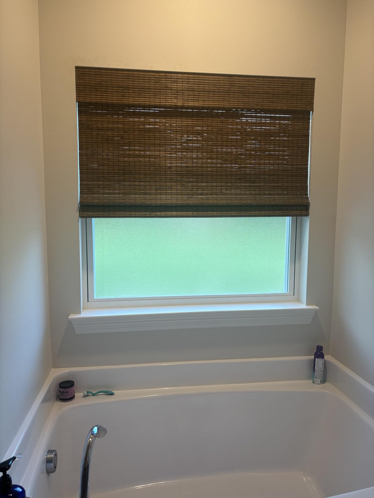 Cordless Bamboo Roman Shades w/Valance, 34.5