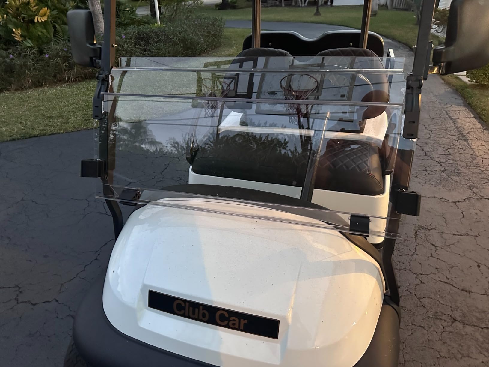 Upgraded Club Car Precedent Windshield,Golf Cart Windshield for Precedent/Tempo/Onward (2004-Up)- Heavy Duty Hinges, Foldable, Anti-UV & Impact Resistant, 5MM Thick PC Material, 37.6